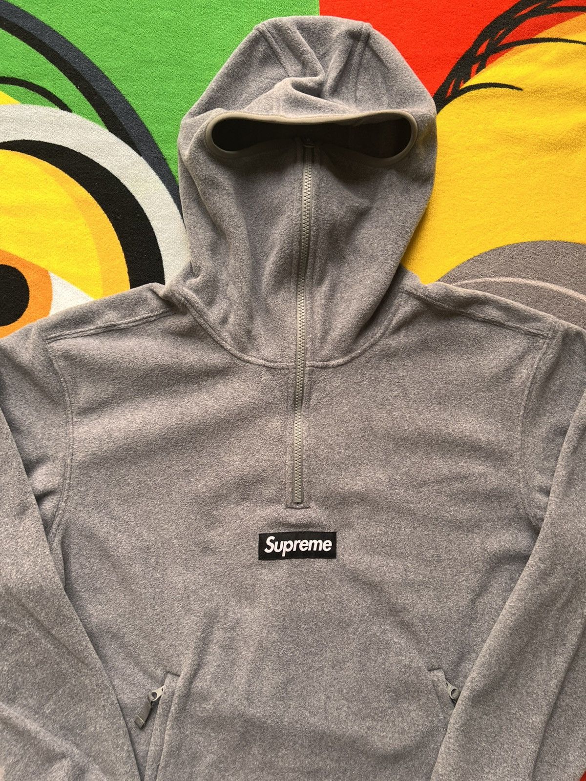 Supreme M Supreme Polartec Face Mask Half Zip Hooded Sweatshirt grey Size US M / EU 48-50 / 2 - 6 Thumbnail