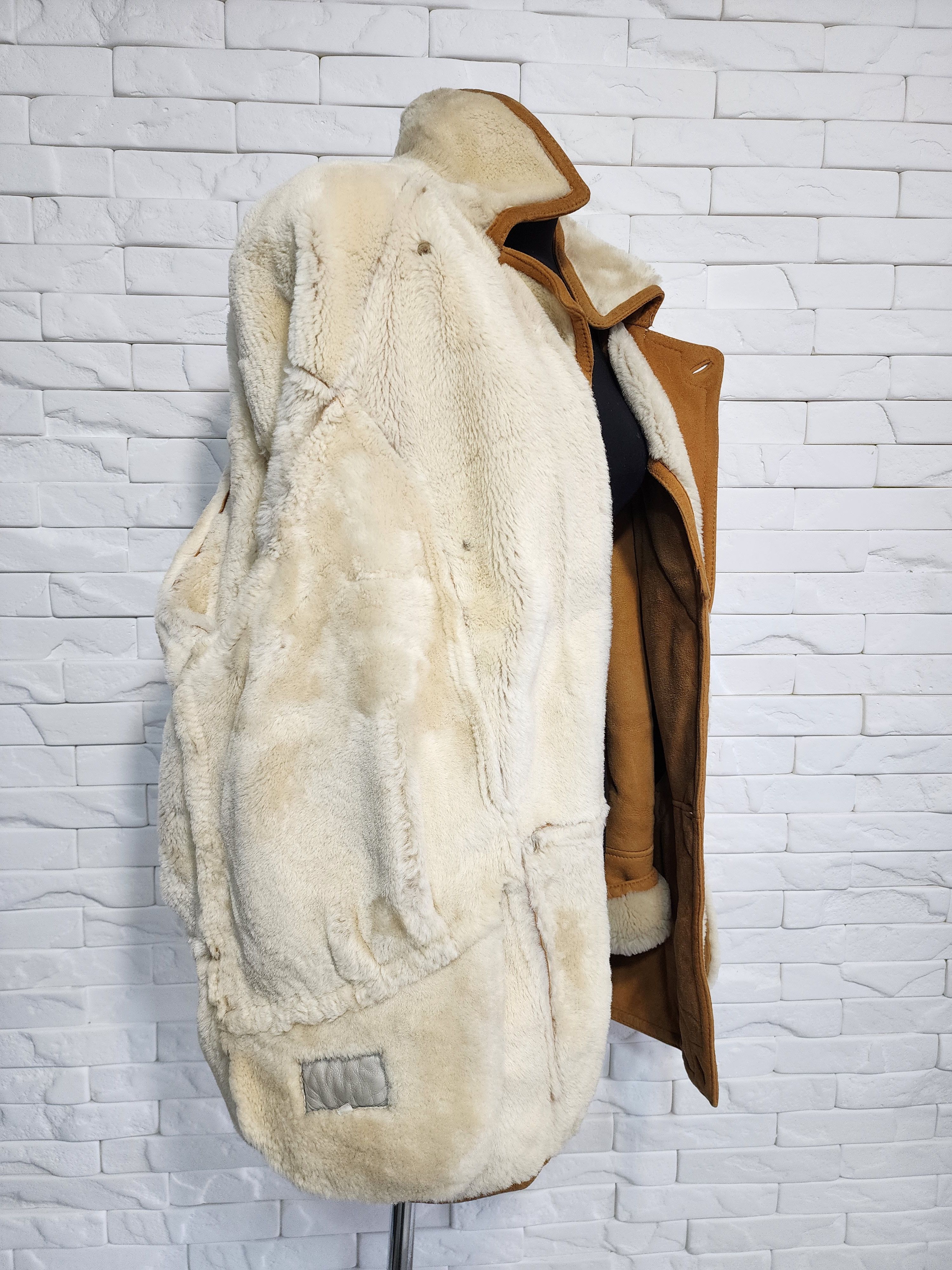Genuine Leather Brown Sheepskin Coat: Women's Warm Genuine Fur Jacket Size XXL / US 16-18 / IT 52-54 - 8 Thumbnail