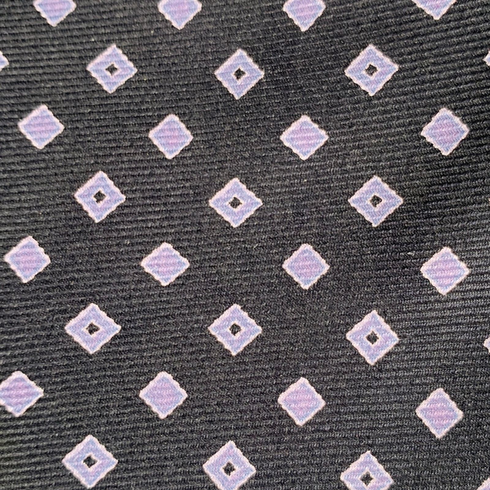 Kiton KITON Black Purple Diamond Silk Tie Size ONE SIZE - 2 Thumbnail
