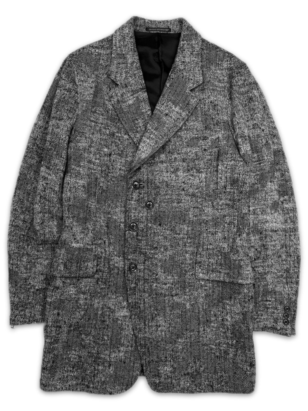 Yohji Yamamoto AW11 Yohji Yamamoto Homme Buttons Harringbone Wool Jacket Size US L / EU 52-54 / 3 - 1 Thumbnail