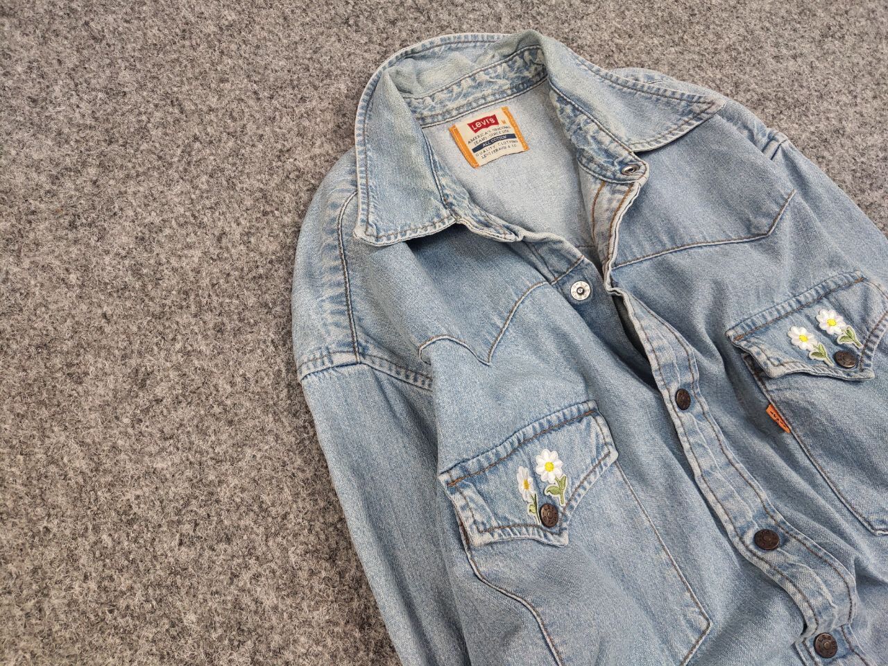 Levi's Vintage 90's Levis Orange Tab denim Classic Buttons Shirt Size US M / EU 48-50 / 2 - 8 Thumbnail