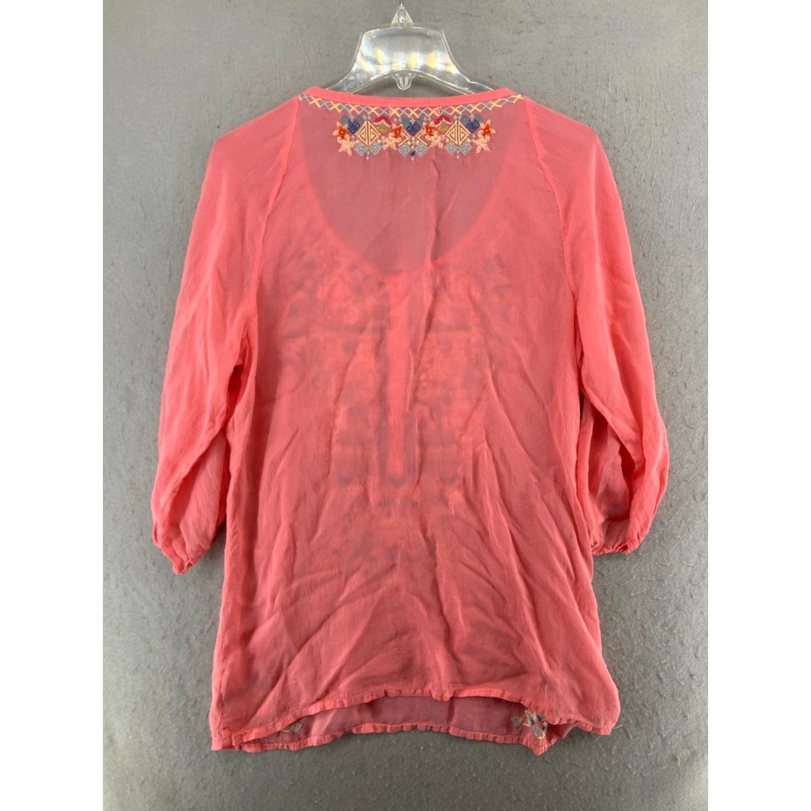 Johnny Was Johnny Was Womens Shirt Small Pink Embroidered Aztec Size S / US 4 / IT 40 - 7 Thumbnail