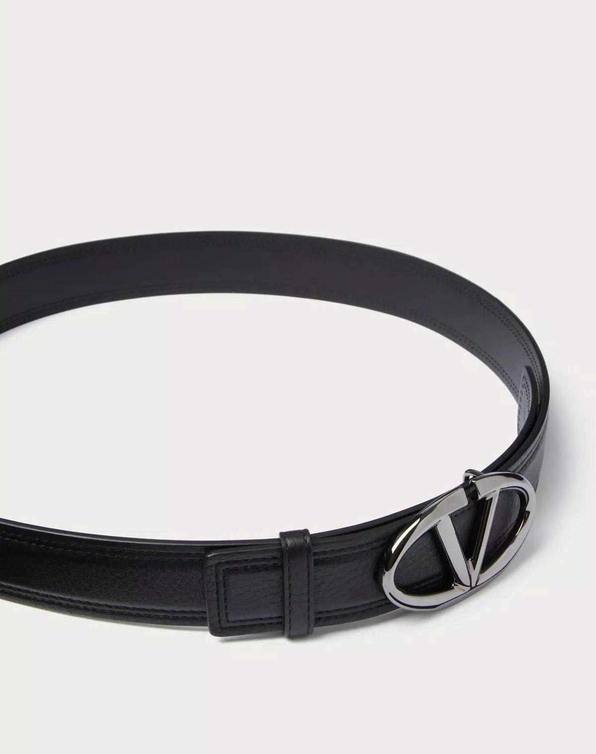Valentino oc11z0725 Size:085/Grainy Calfskin Belt 35 Mm in Black Size ONE SIZE - 4 Thumbnail