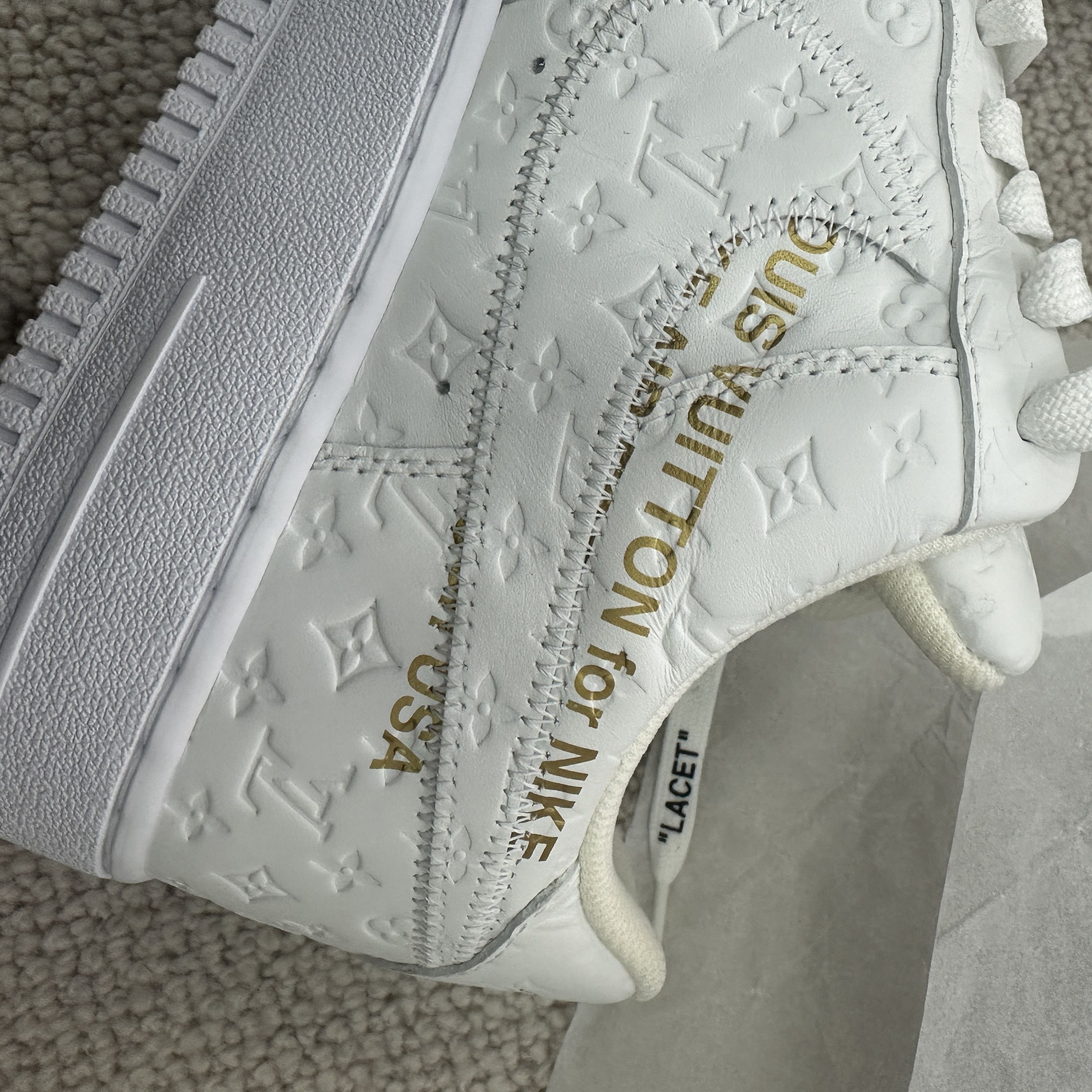 Louis Vuitton Louis Vuitton X Nike Air Force 1 Low Top Lace-Up Sneakers Size US 8 / EU 41 - 7 Thumbnail