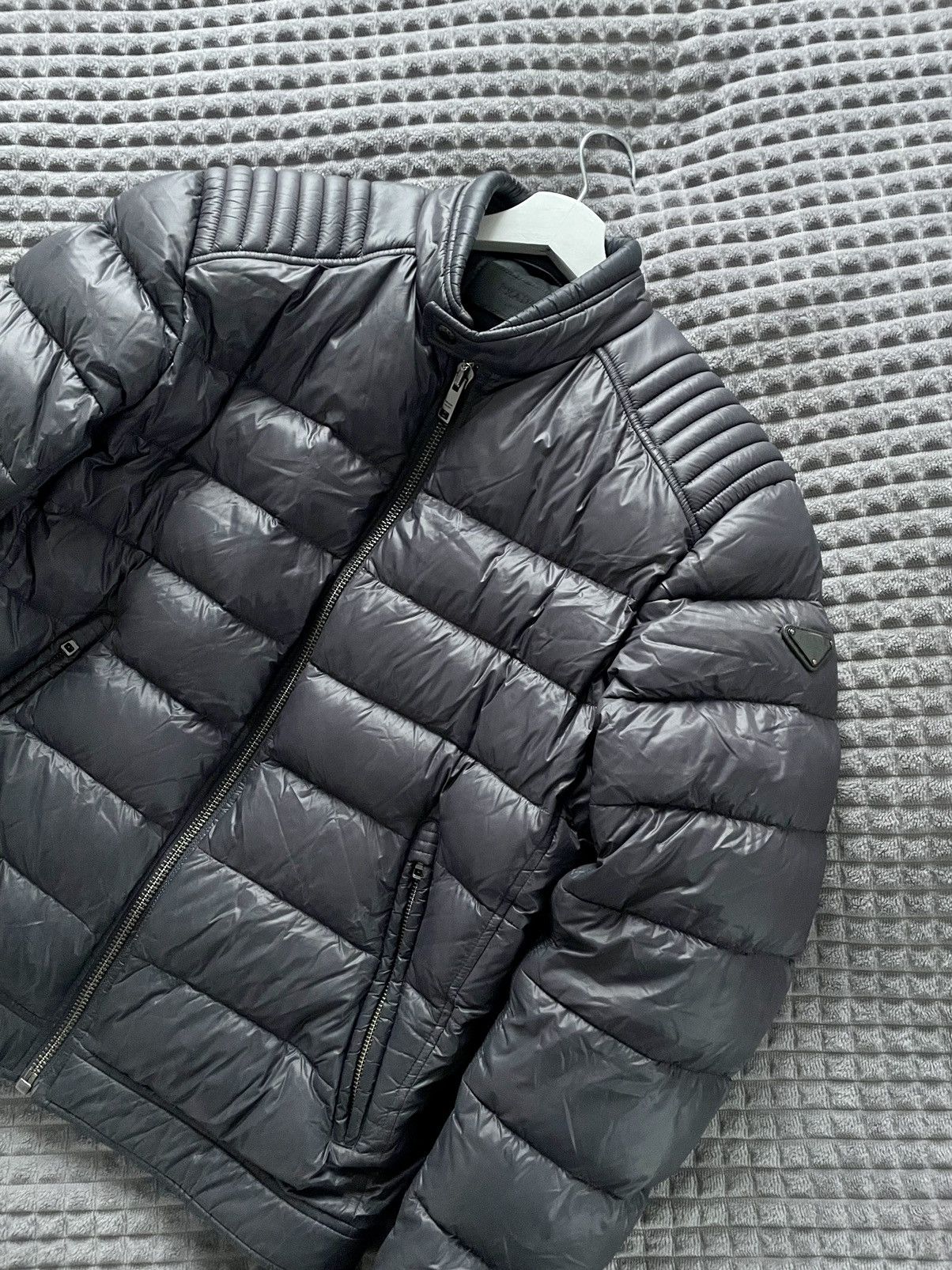 Prada Prada Quilted Sport Biker Down Puffer Moto Jacket Size 52 Size US L / EU 52-54 / 3 - 3 Thumbnail