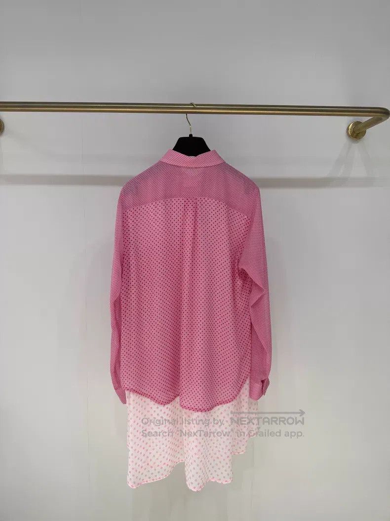 Comme des Garcons Comme Des Garcons Pink Polka Dot Fake Two-Piece Shirt Size M / US 6-8 / IT 42-44 - 2 Thumbnail