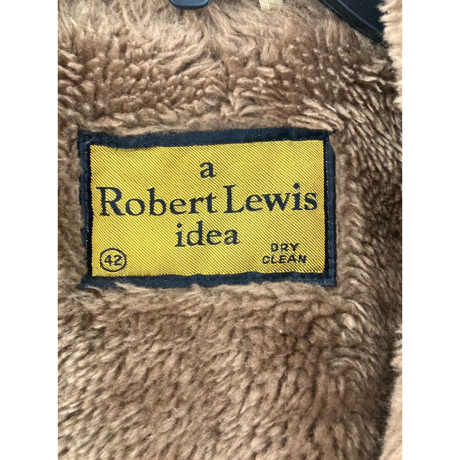 IDEA VTG A Robert Lewis Idea Coat Mens 42 Khaki Beige Faux Fur Lined HEAVY Overcoat 80s Vintage Cotton Blend Winter Button Size US XS / EU 42 / 0 - 2 Thumbnail