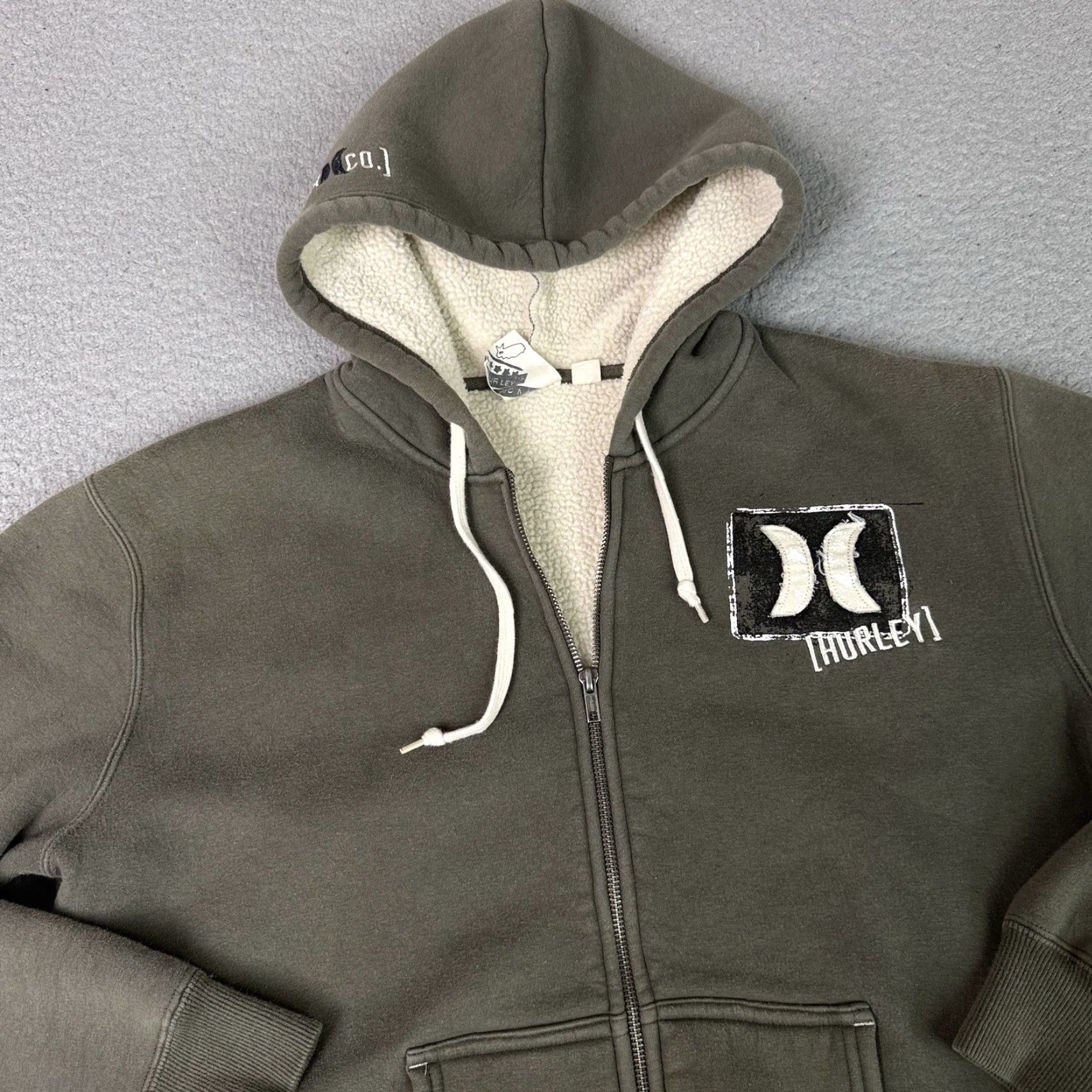 Hurley VINTAGE Hurley Hoodie Adult L Gray Surfer Skater Zip Sherpa Y2K Rare Jacket L Mens Size US L / EU 52-54 / 3 - 2 Thumbnail