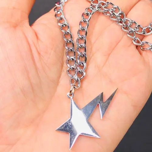 Handmade Handmade Star bolt lightning Cuban Chain Necklace Choker Size ONE SIZE - 4 Thumbnail
