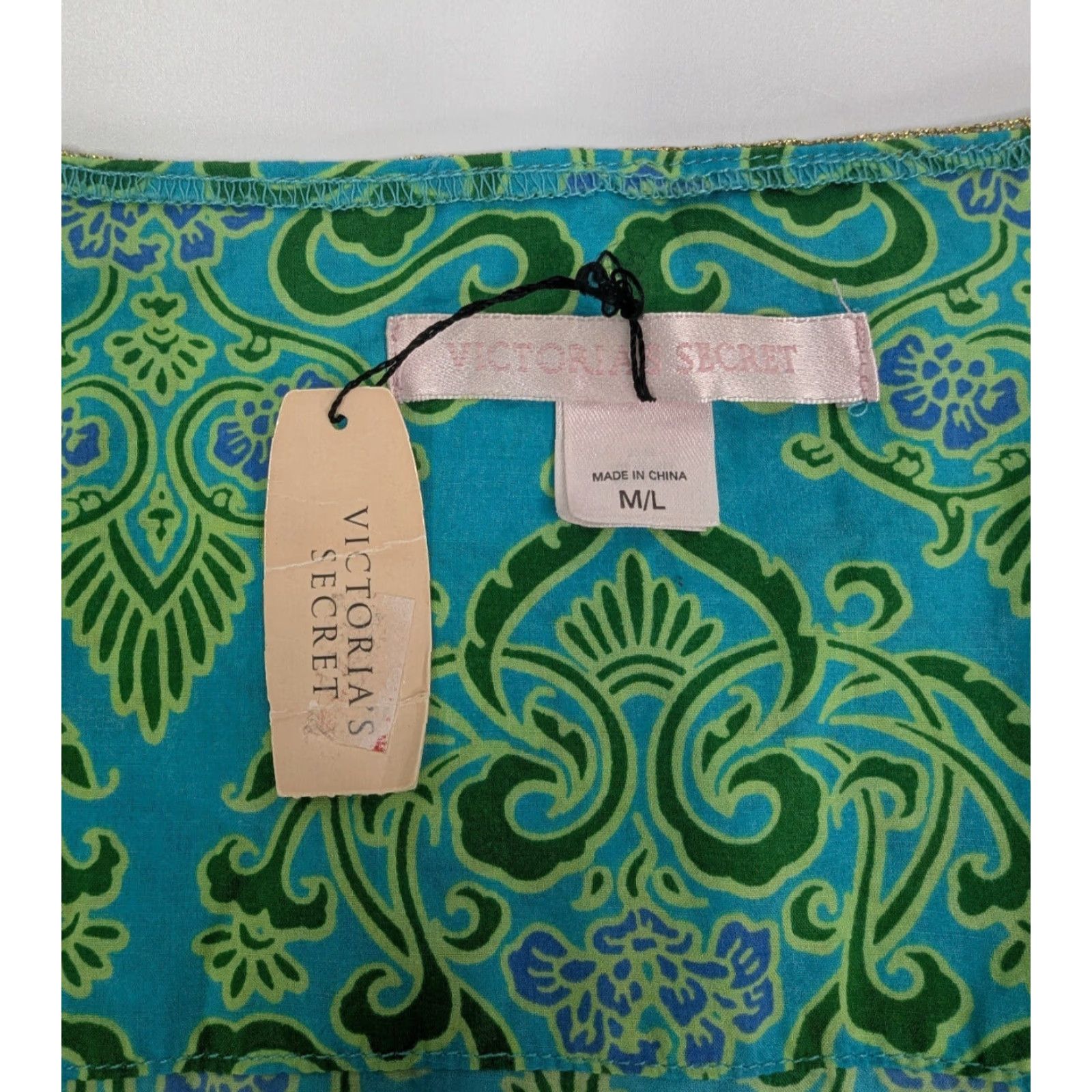 Victoria's Secret Victoria’s Secret Women's Cover-up Mini Dress Boho Beach Green M/L Floral Cotton Nylon Lace 90s Vintage Size M / US 6-8 / IT 42-44 - 7 Thumbnail