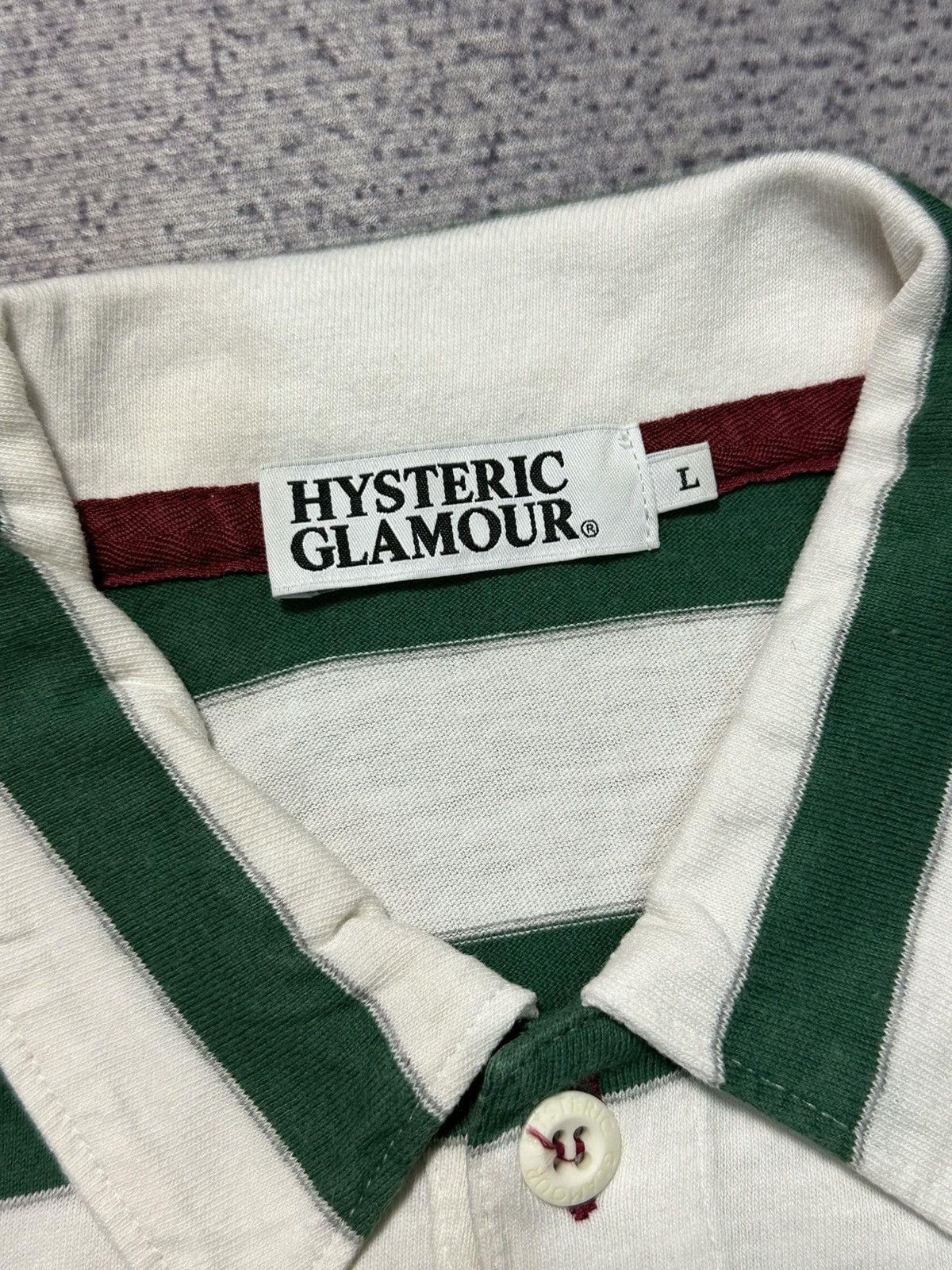 Hysteric Glamour Hysteric Glamour Stipe Polo Shirt Size US L / EU 52-54 / 3 - 6 Thumbnail