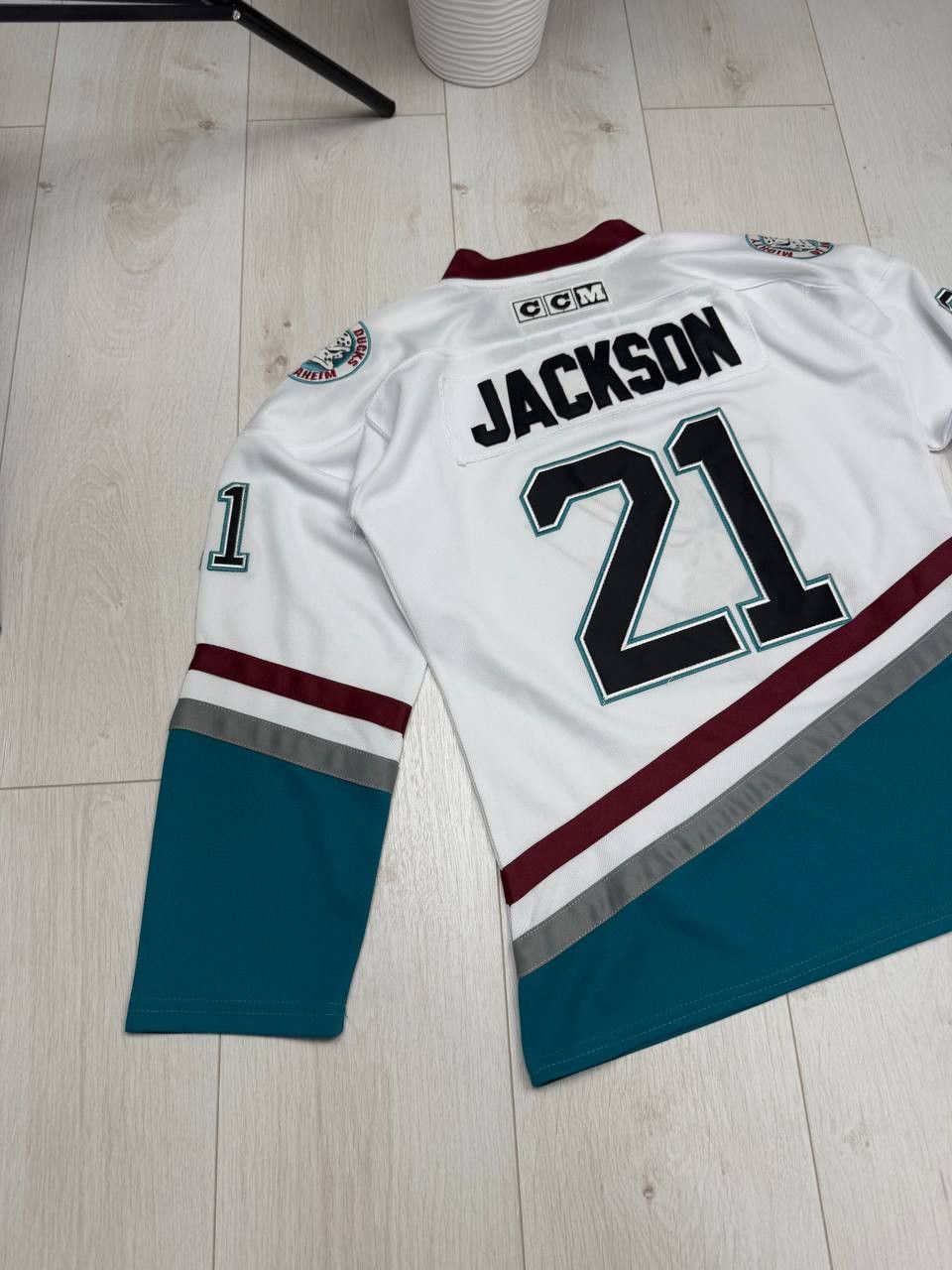 Ccm × NHL Junior size M Mighty Ducks Hockey Jersey #21 JACKSON Size US XXS / EU 40 - 10 Thumbnail
