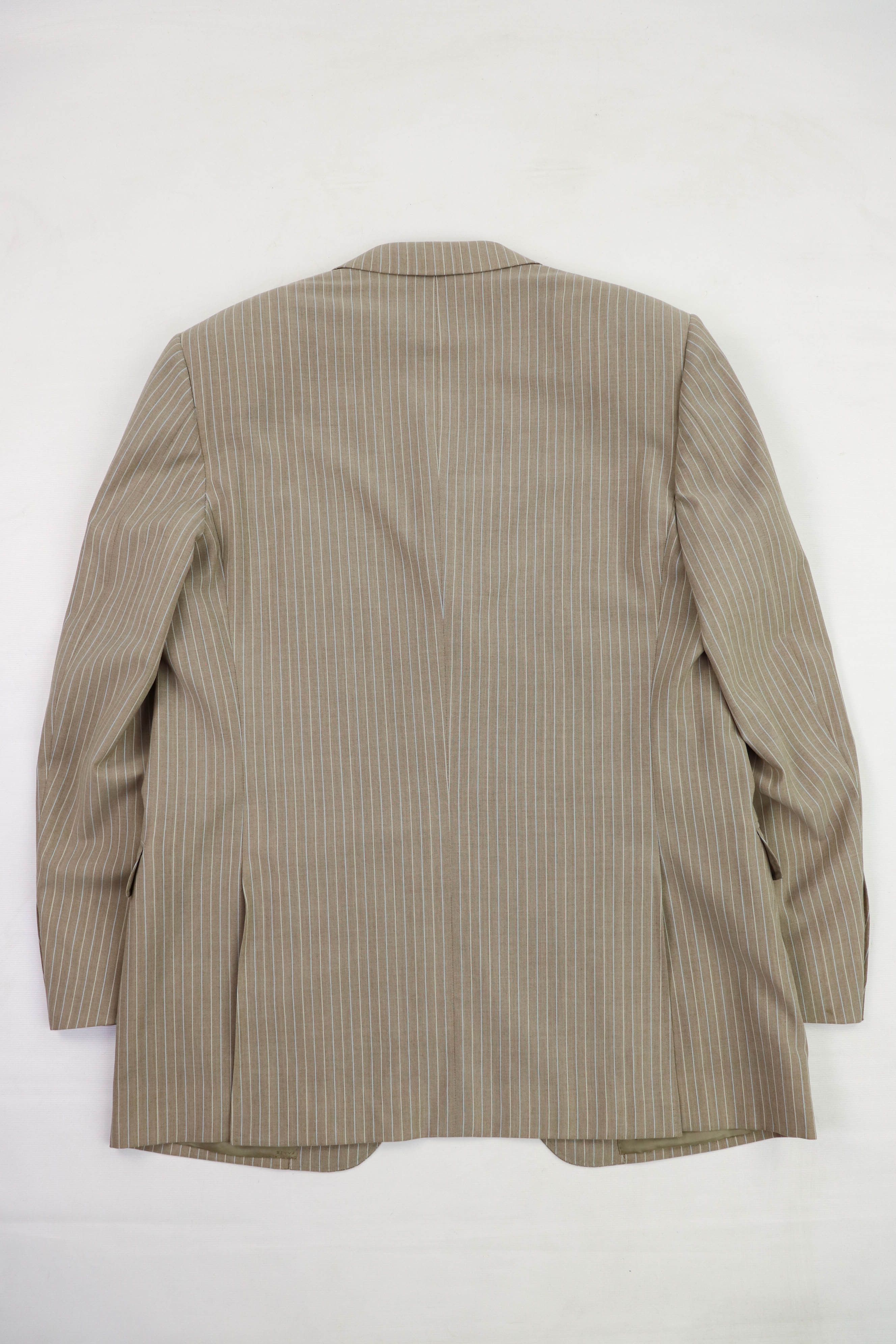 Lanvin Paris Vintage Beige Striped Sport Coat Blazer Jacket