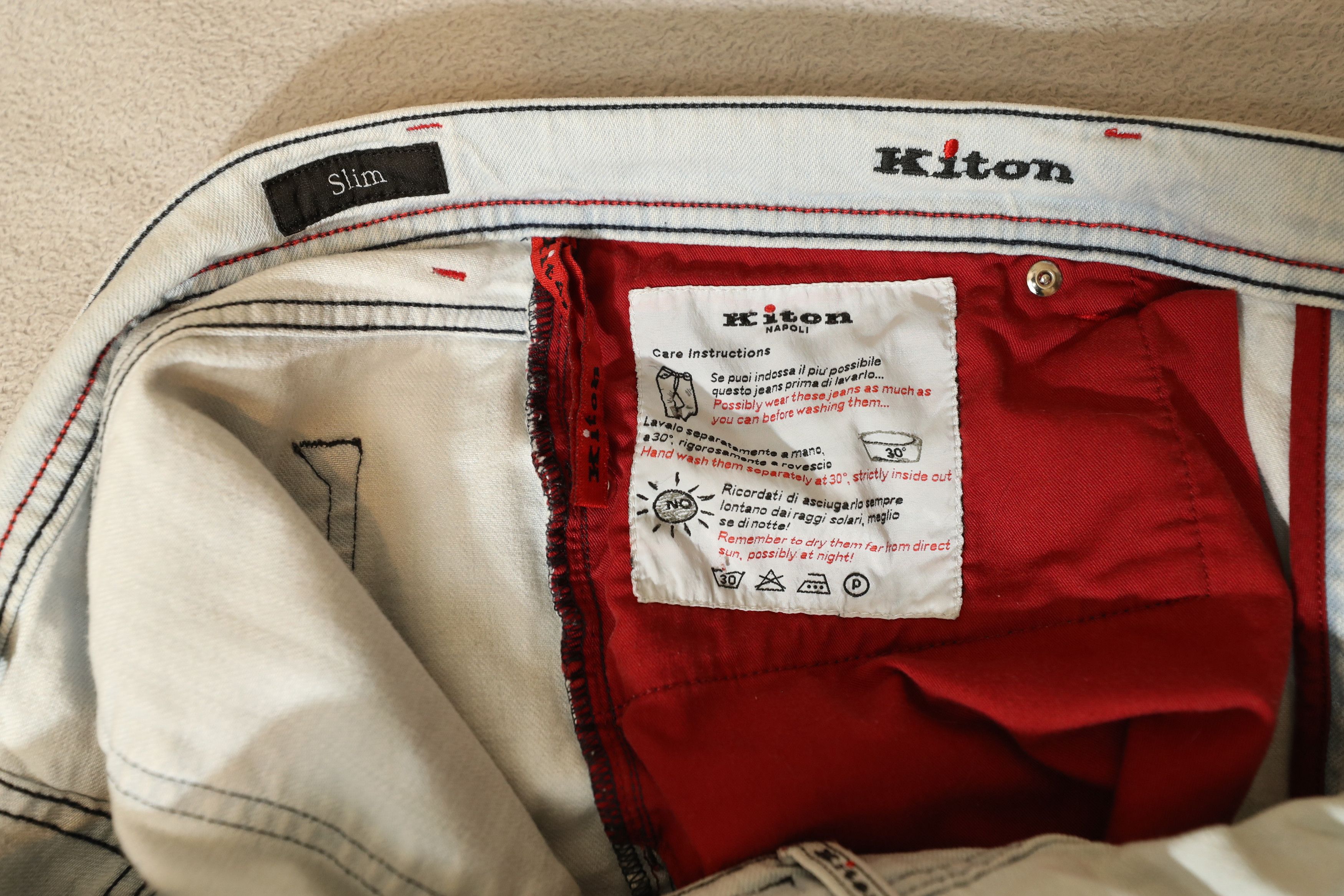 Kiton Kiton Mens 5 Pocket Slim Jeans (38) Size US 38 / EU 54 - 10 Thumbnail