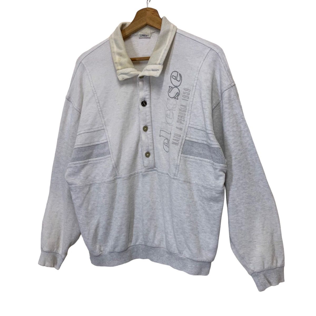 Ellesse × Japanese Brand Vintage 90s Ellesse Big Logo Halfbutton Collar Sweatshirt Size US M / EU 48-50 / 2 - 3 Thumbnail