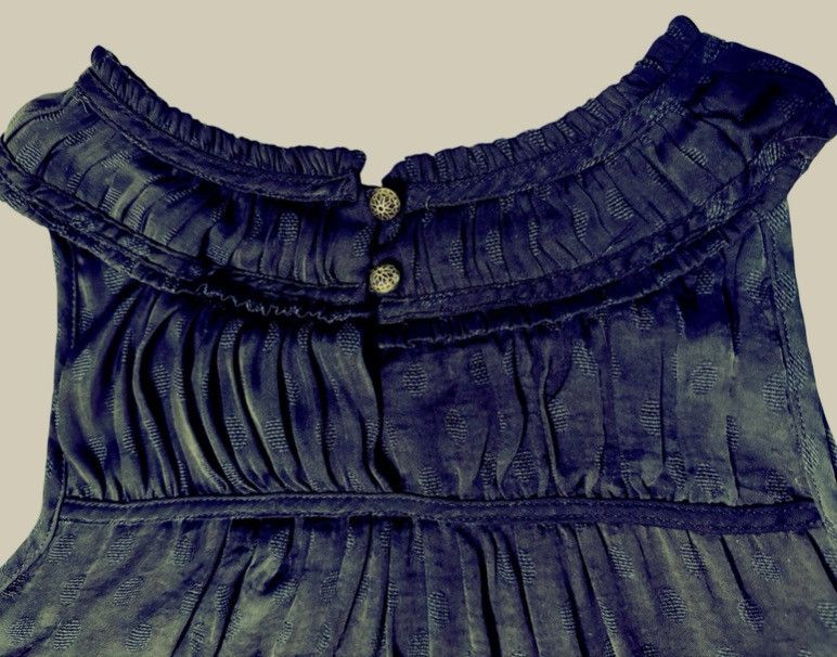 Anthropologie Maeve by Anthropologie Sheer Dobby Blouse – Navy | Size US 4 Size S / US 4 / IT 40 - 8 Thumbnail