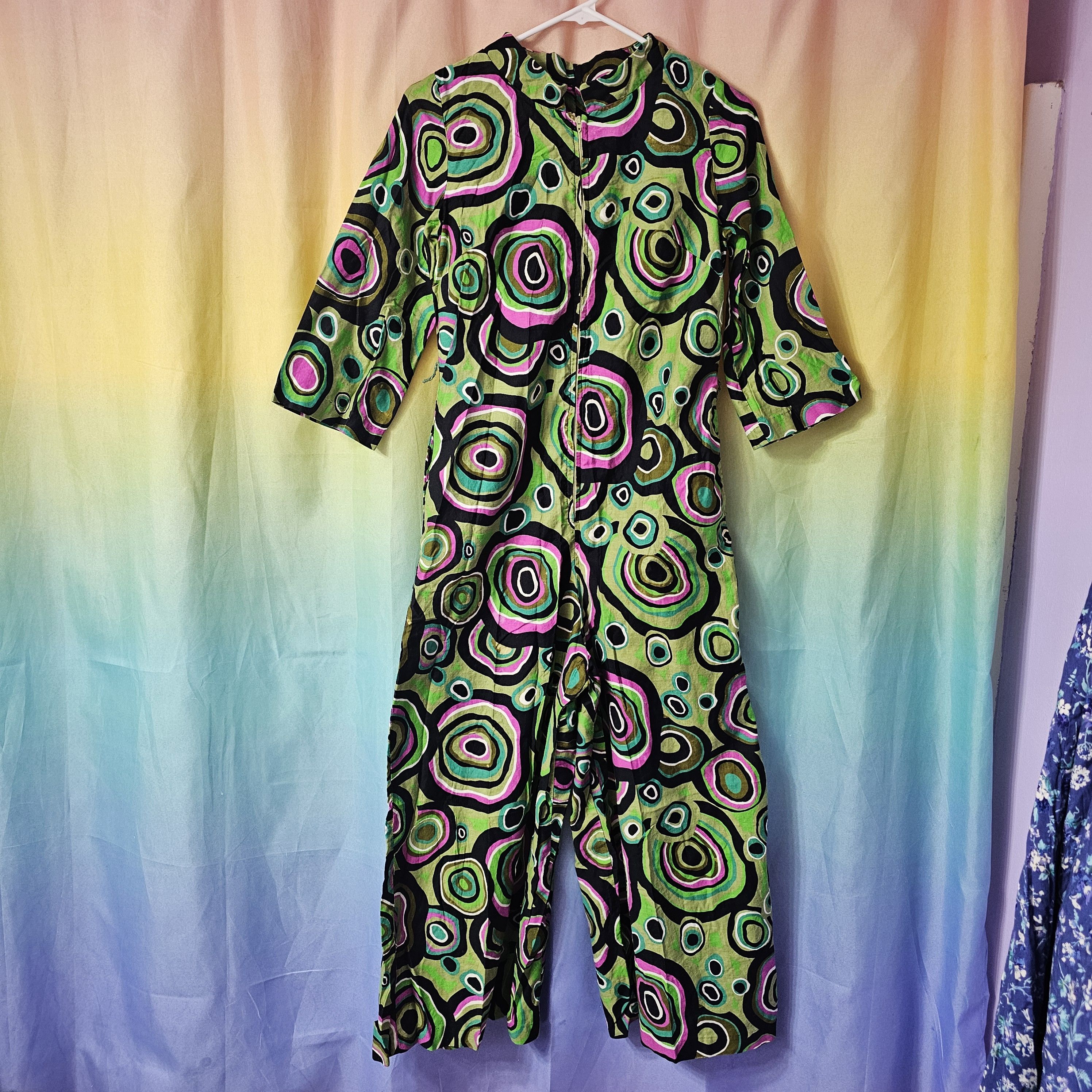 Other 60's Vintage Psychedelic Print Lounge Craft Jumpsuit Size 28" / US 6 / IT 42 - 7 Thumbnail
