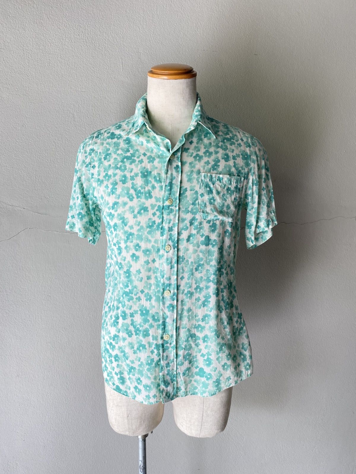 Golden Goose × Japanese Brand GGD White Short-Sleeve Shirt with Green Floral Print Size US M / EU 48-50 / 2 - 13 Thumbnail