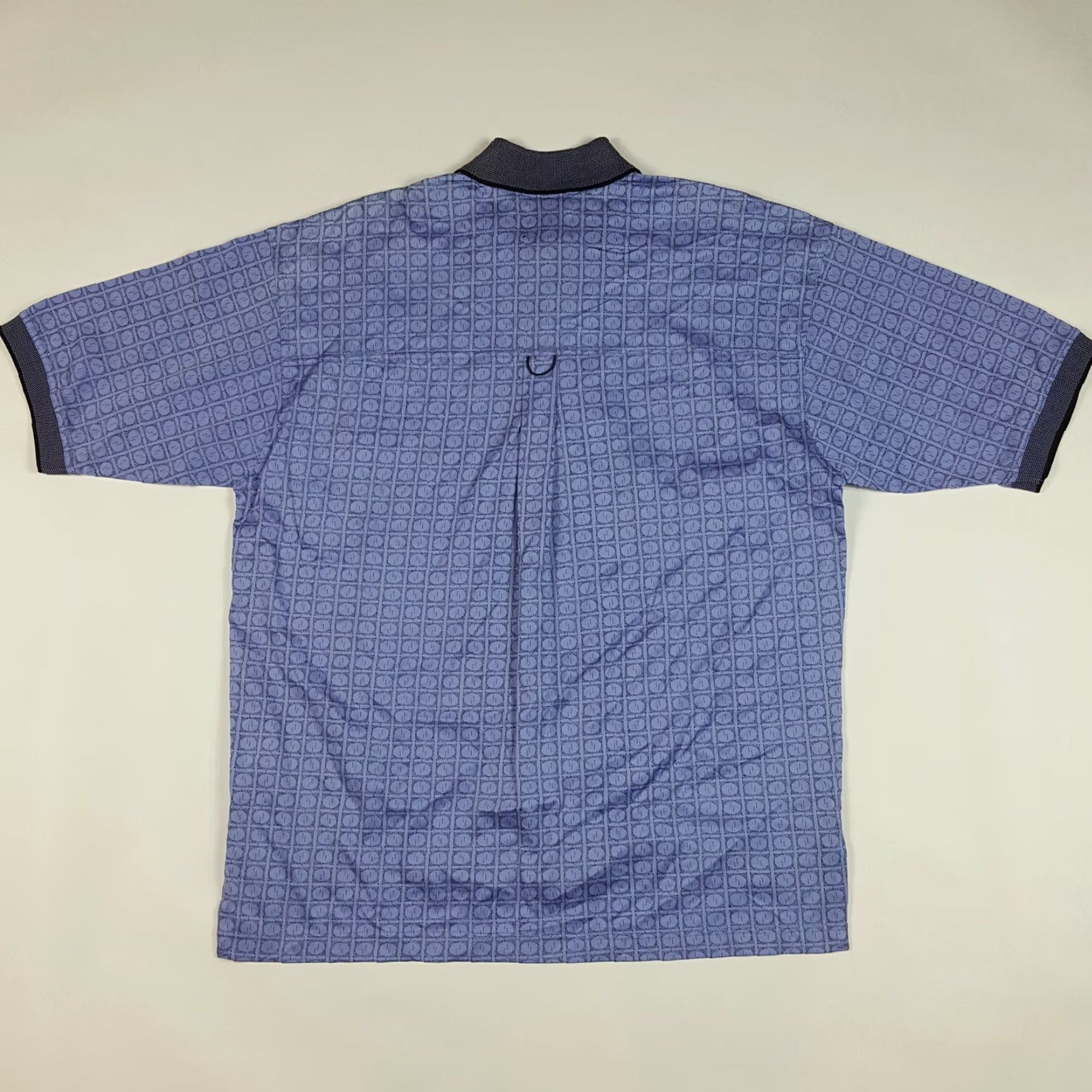 Vintage VINTAGE Sadock Men Polo Shirt Purple Short Sleeve Collared Button Golf Tennis 90s Casual Sports Geometric Knit Cotton All Seasons M Size US M / EU 48-50 / 2 - 5 Thumbnail
