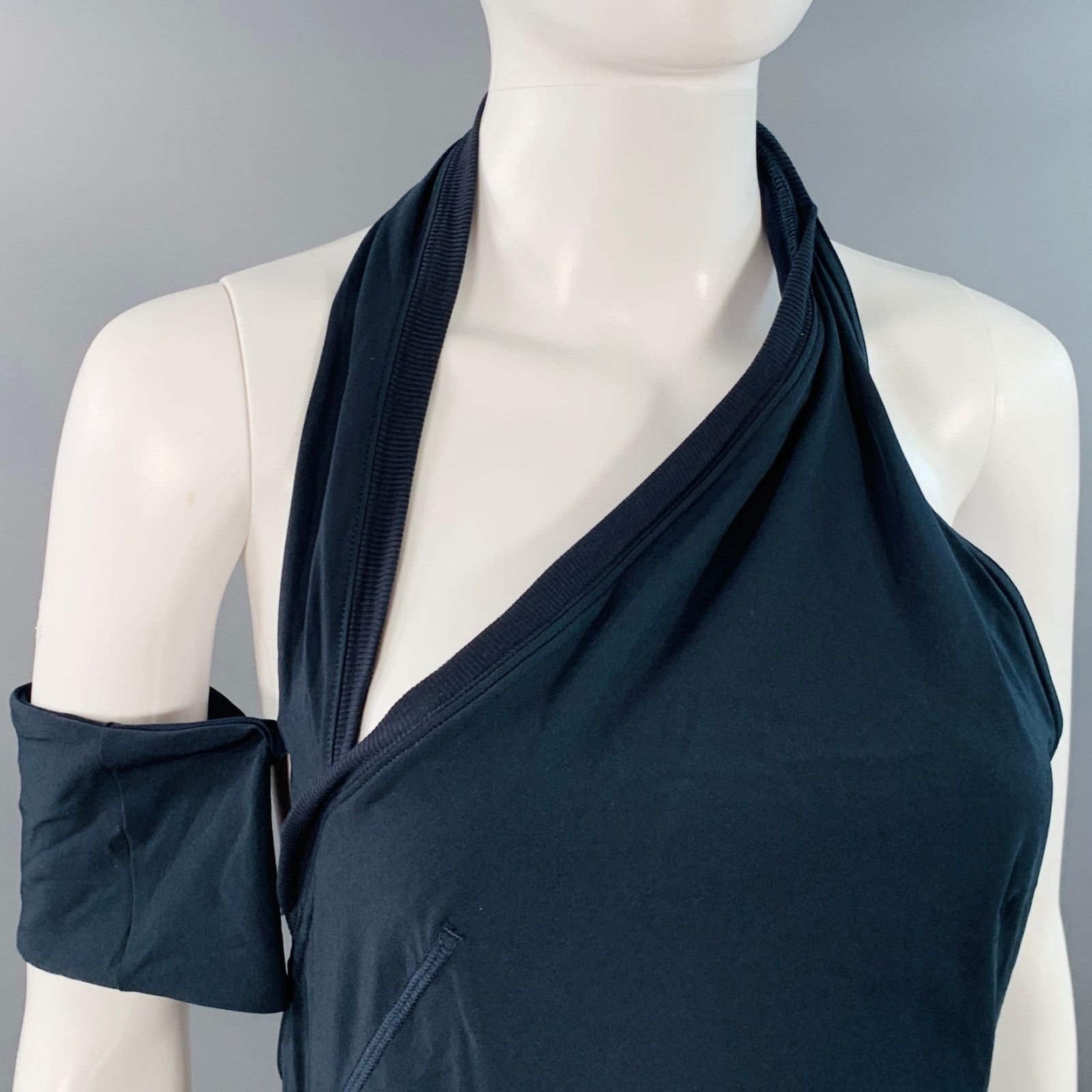 Jacquemus S Navy Polyester Blend Layered Halter Mini Dress Size S / US 4 / IT 40 - 2 Thumbnail