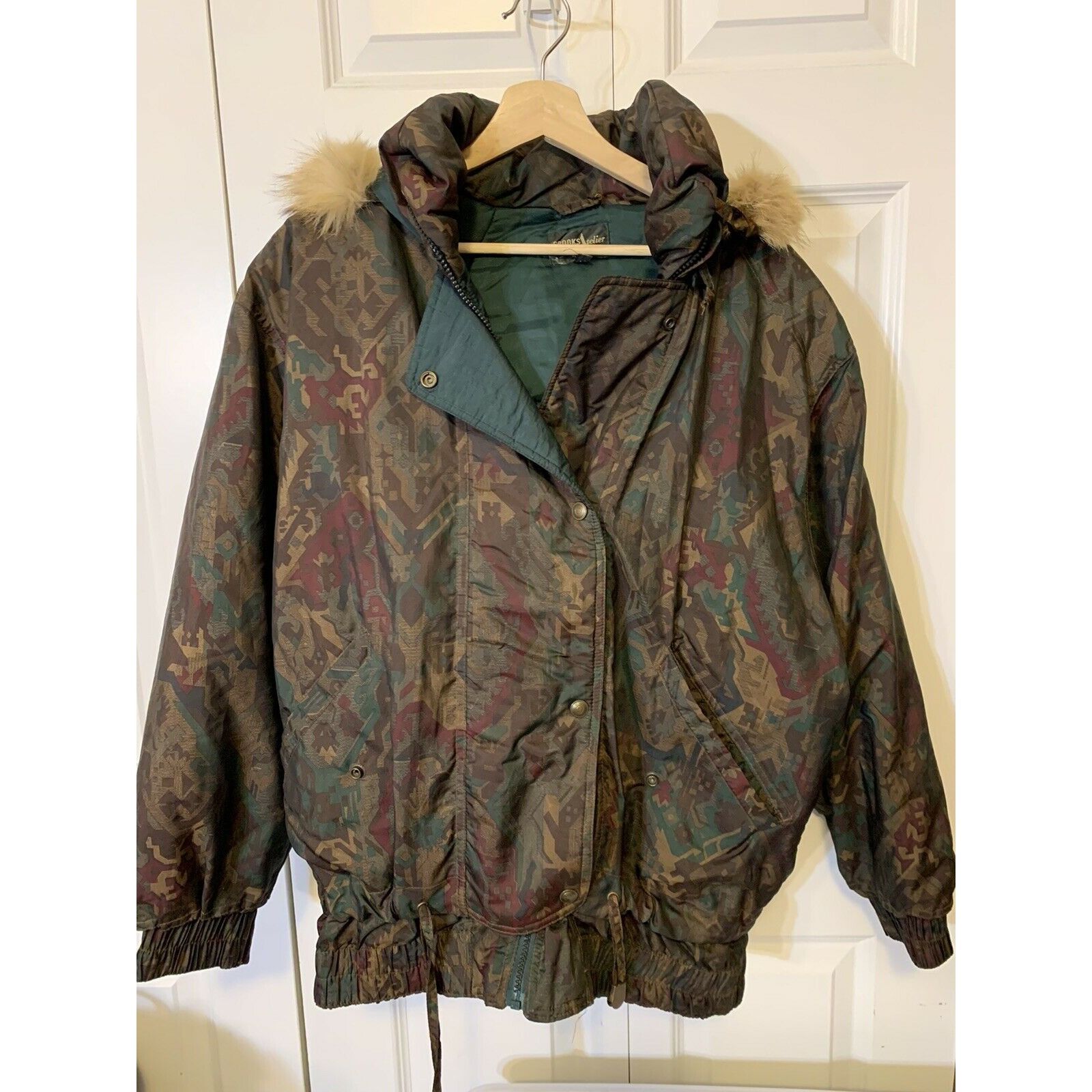 Other Vtg Brooks Atelier Jacket Woman’s Sz M Green Brown Camo Nylo Size M / US 6-8 / IT 42-44 - 4 Thumbnail