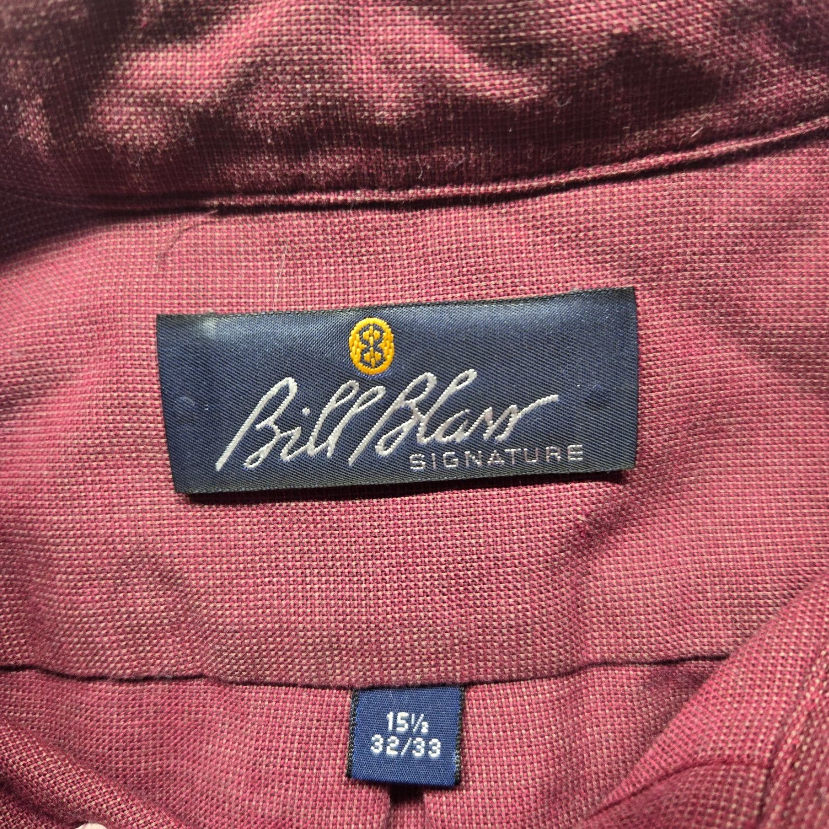 Bill Blass Bill Blass Shirt Button-Up Long Sleeve Burgundy Red Adult Mens 15.5 Size US L / EU 52-54 / 3 - 3 Thumbnail