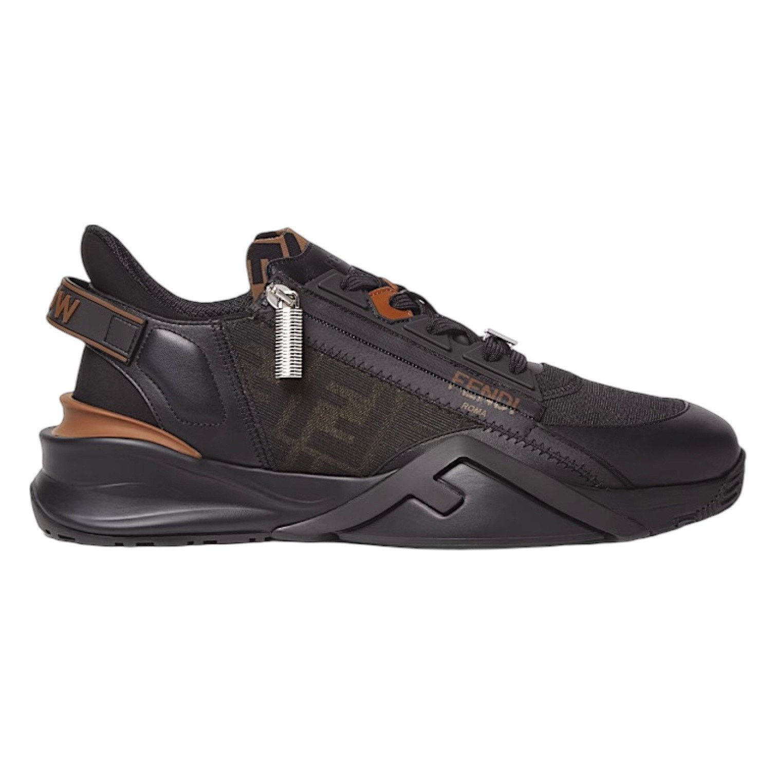 Fendi Flow Sneaker Zucca FF Logo Monogram Black Leather Size 9/ US 10 Fendi Flow Sneaker Zucca FF Logo Monogram Black Size 9 main image 4