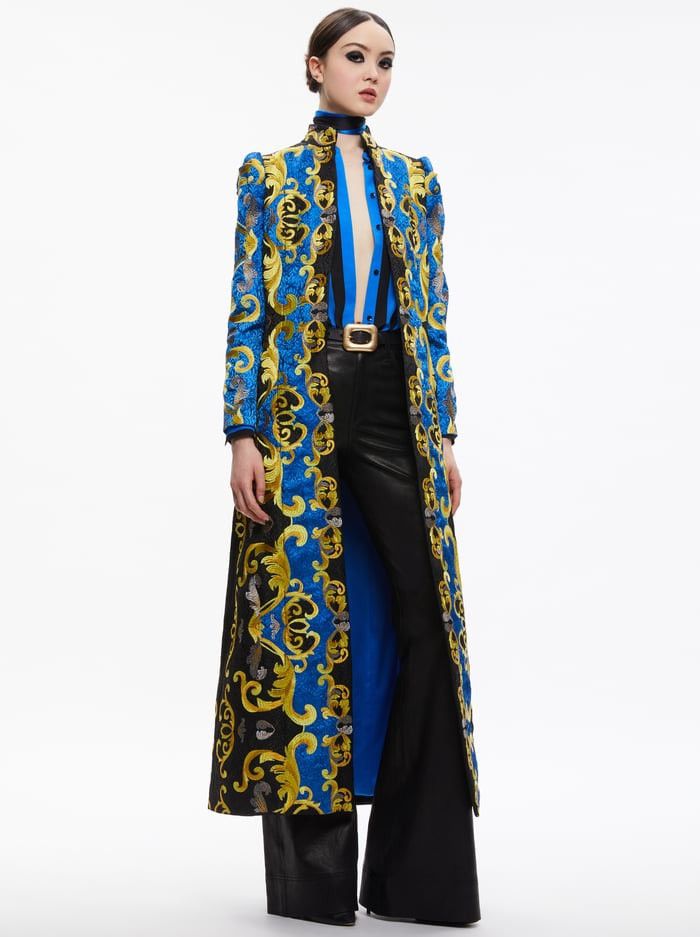 Alice + Olivia A+O THOMAS EMBROIDERED COAT Size S / US 4 / IT 40 - 3 Thumbnail
