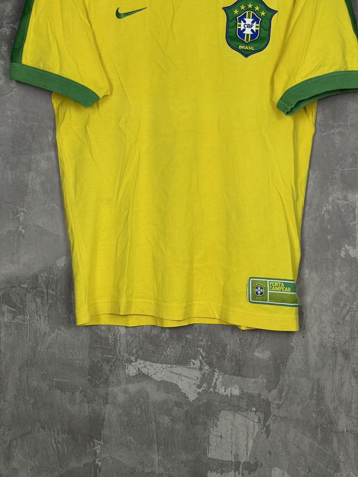 Nike × Vintage Blokecore ⚽️ Nike 2000s FC Brazil #10 Cotton t shirt rare tee Size US S / EU 44-46 / 1 - 5 Thumbnail
