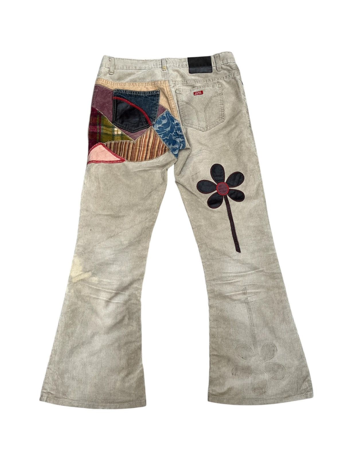 Seditionaries MISS SIXTY Patchwork Corduroy Flare Jeans Size 26" / US 2 / IT 38 - 2 Thumbnail