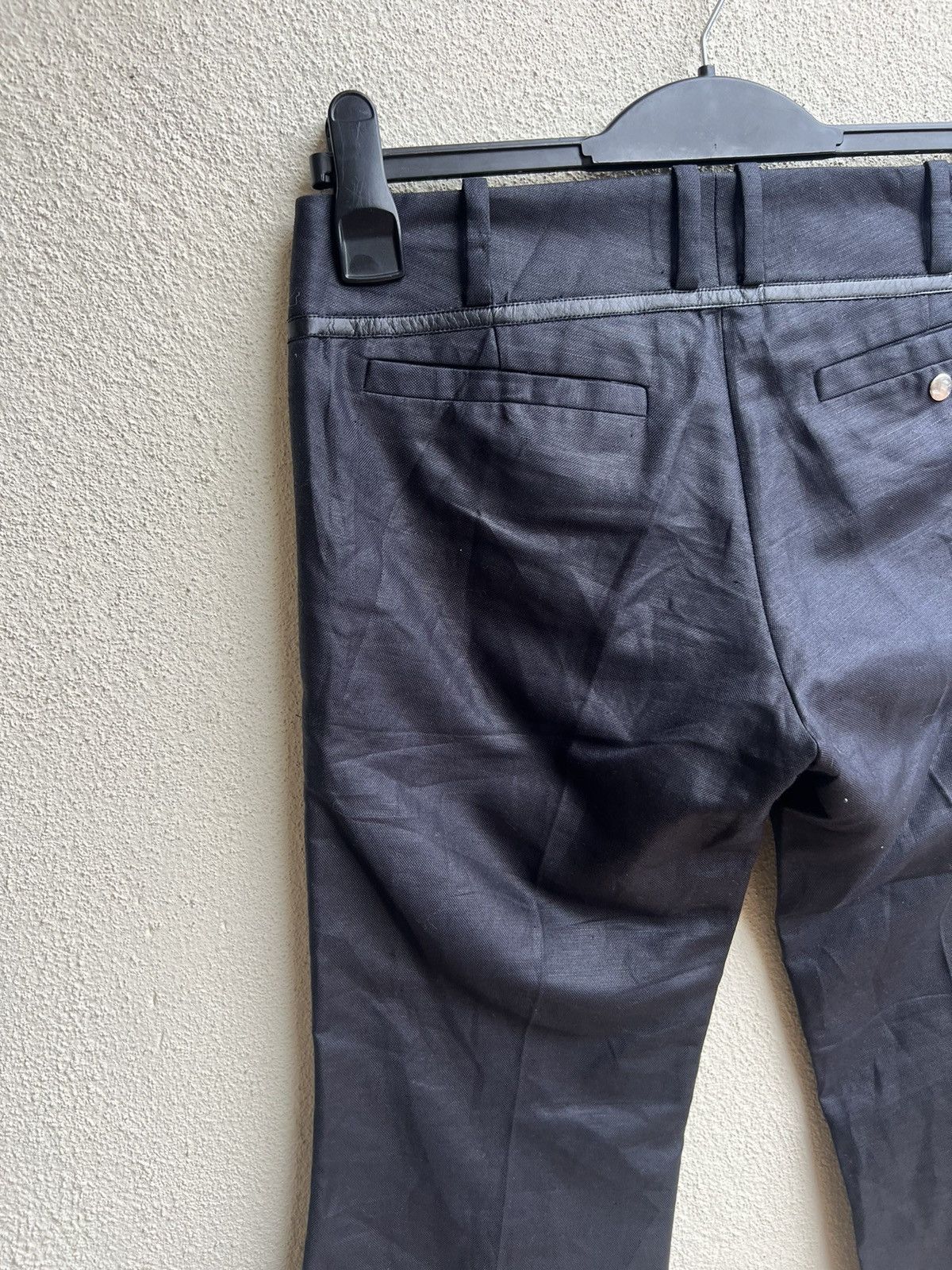 ato ATO Japan Blue Black Linen Boot Cut Trouser Pant Low Rise Size US 29 - 15 Thumbnail