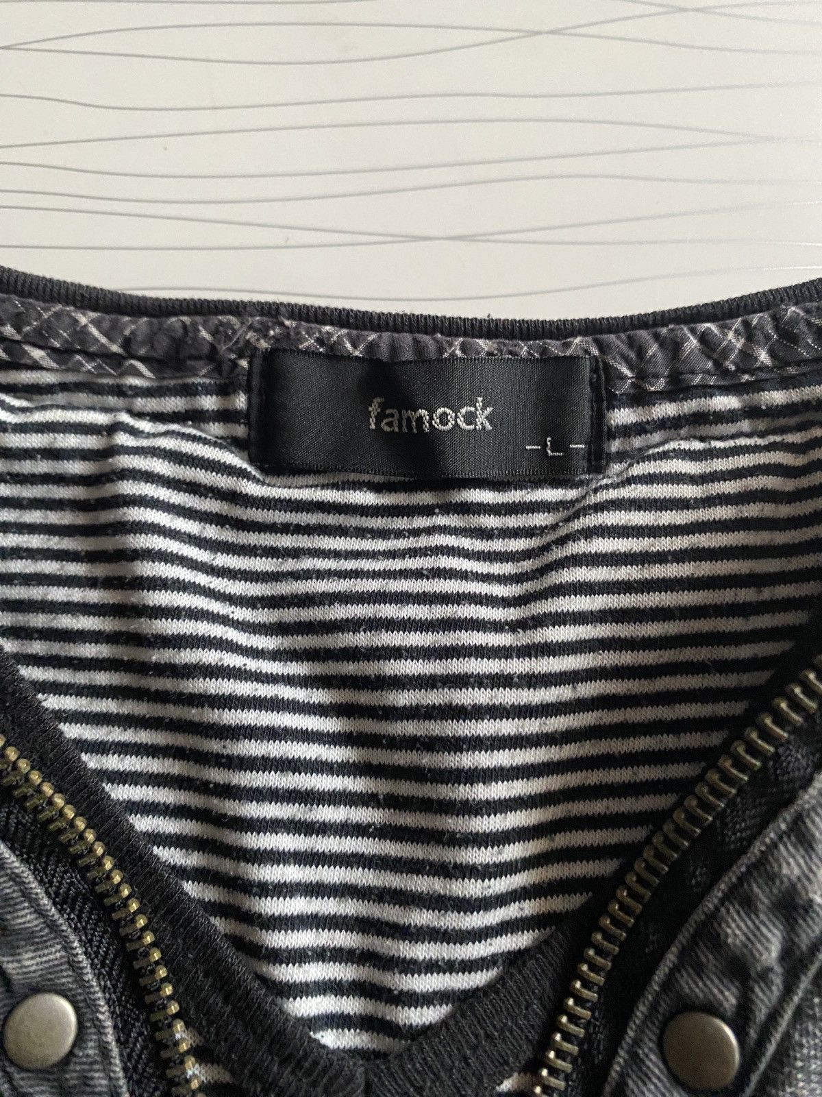 Raf Simons Japanese Famock Studed Zipper Double Layer Tee Size US L / EU 52-54 / 3 - 10 Thumbnail