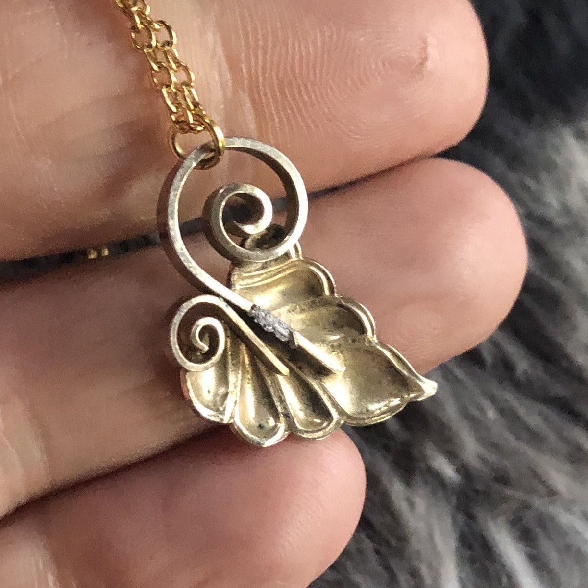 Handmade Handcrafted vintage old filigree leaf pendant necklace Size ONE SIZE - 7 Thumbnail