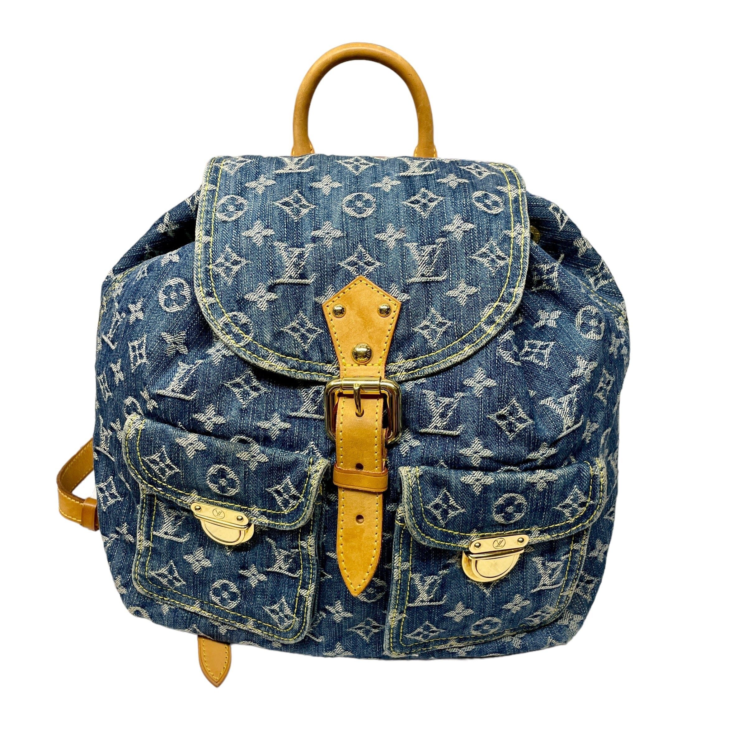 Louis Vuitton Y2K Louis Vuitton Denim Logo Monogram Vintage "Sac A Dos" Backpack Size ONE SIZE - 1 Thumbnail