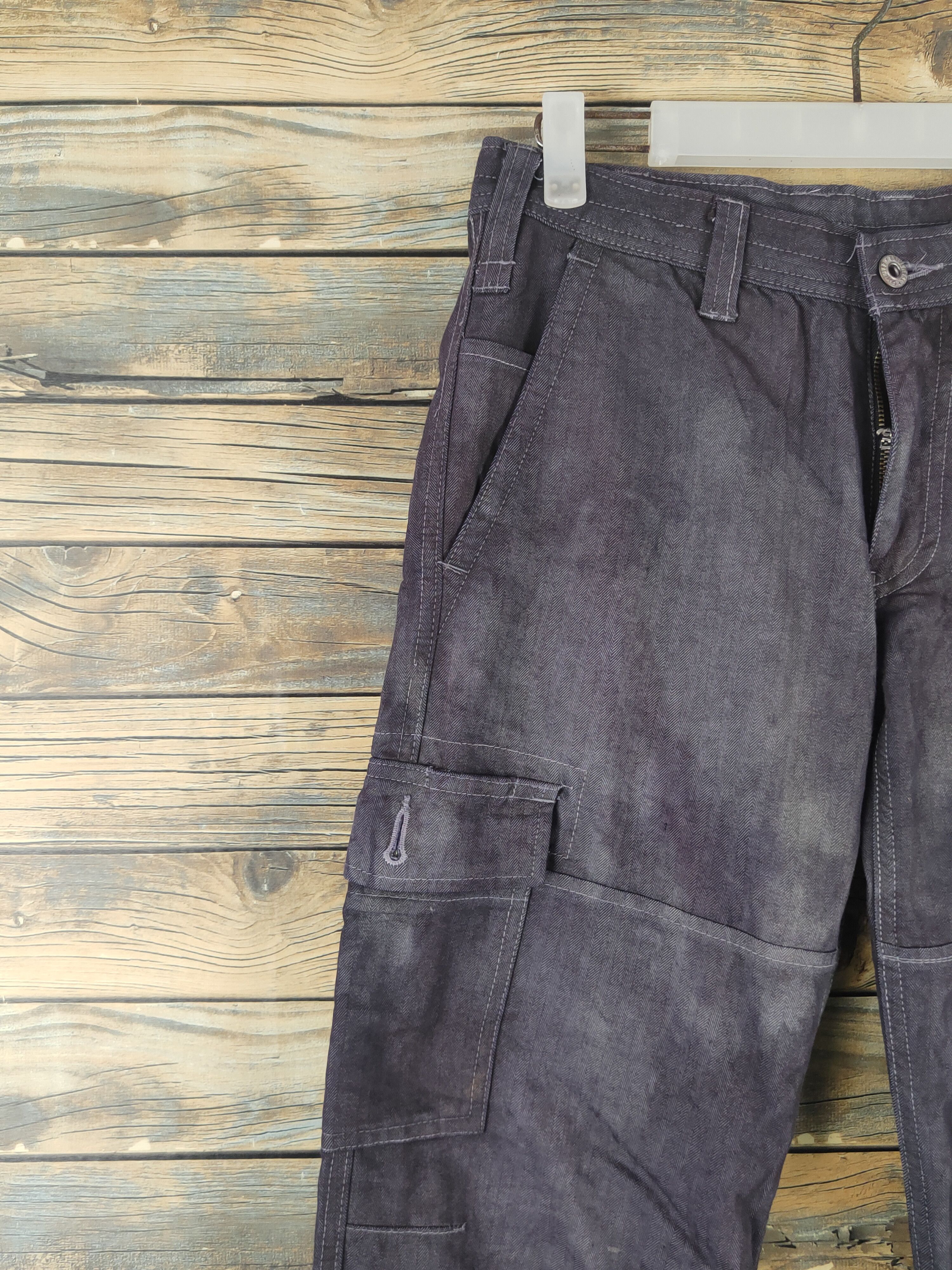 Japanese Brand DL Dogman Black Faded Multipocket Cargo Pants #1775 Size US 29 - 3 Thumbnail