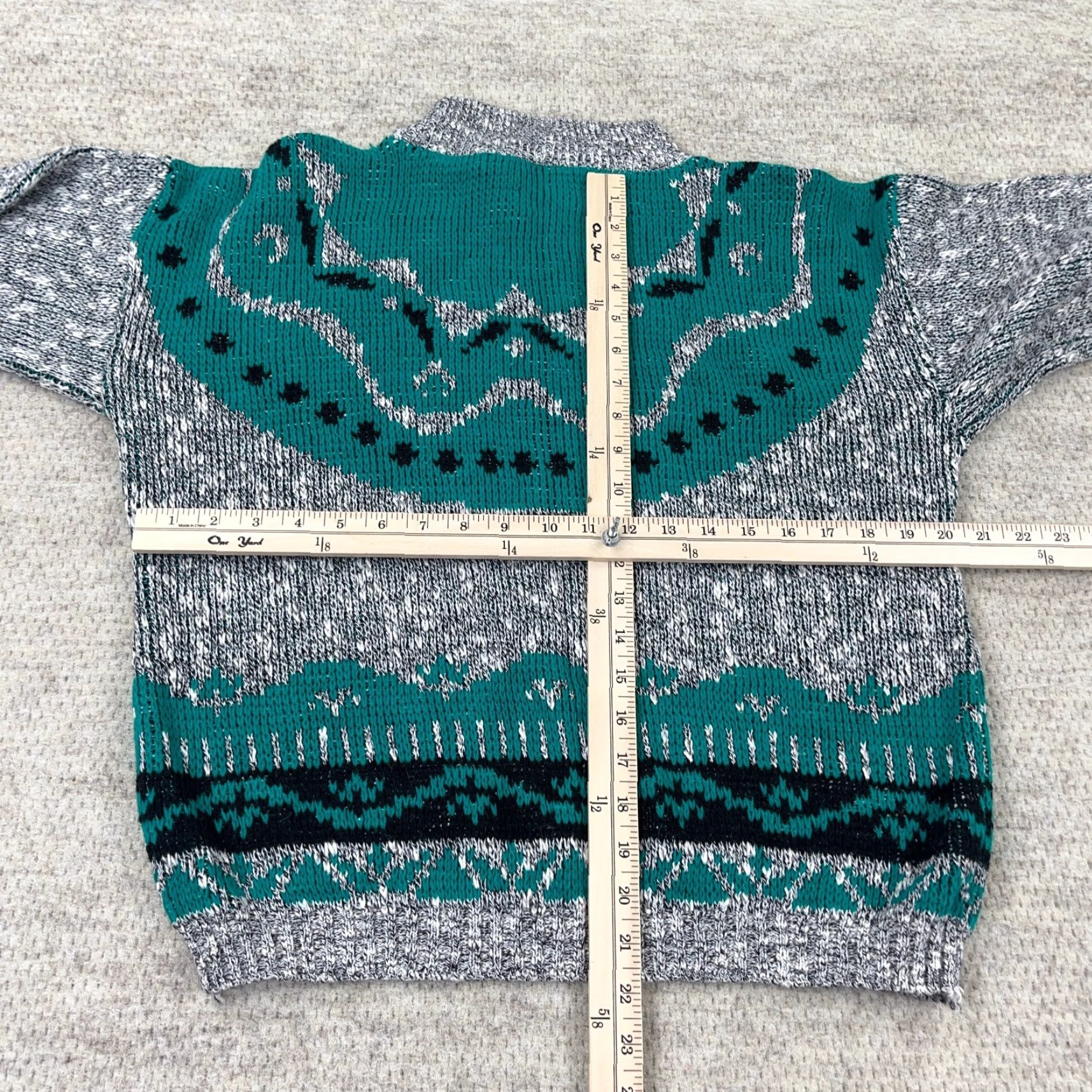 Vintage VINTAGE Adele Sweater Men Medium Green Nordic Geometric 80s 90s Casual Pullover Size US M / EU 48-50 / 2 - 7 Thumbnail