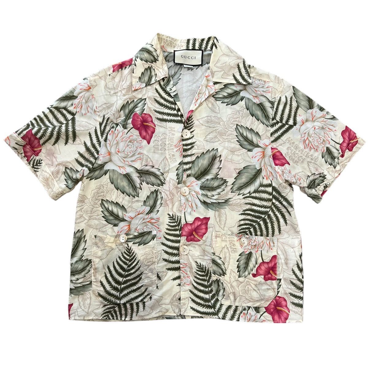 Gucci GUCCI 2020SS Cotton Hawaiian Print S/S Bowling Shirt Size US S / EU 44-46 / 1 - 1 Thumbnail
