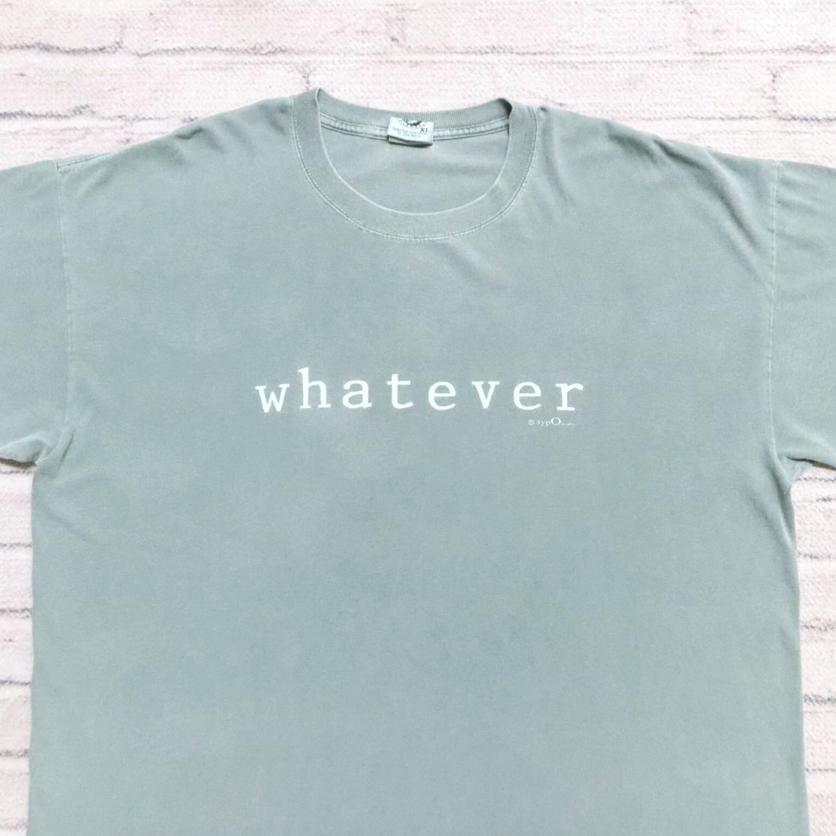 Vintage VINTAGE TypO Logo Shirt XL Mens White 90s Overwashed Made in USA Logo Shirt Size US XL / EU 56 / 4 - 2 Thumbnail