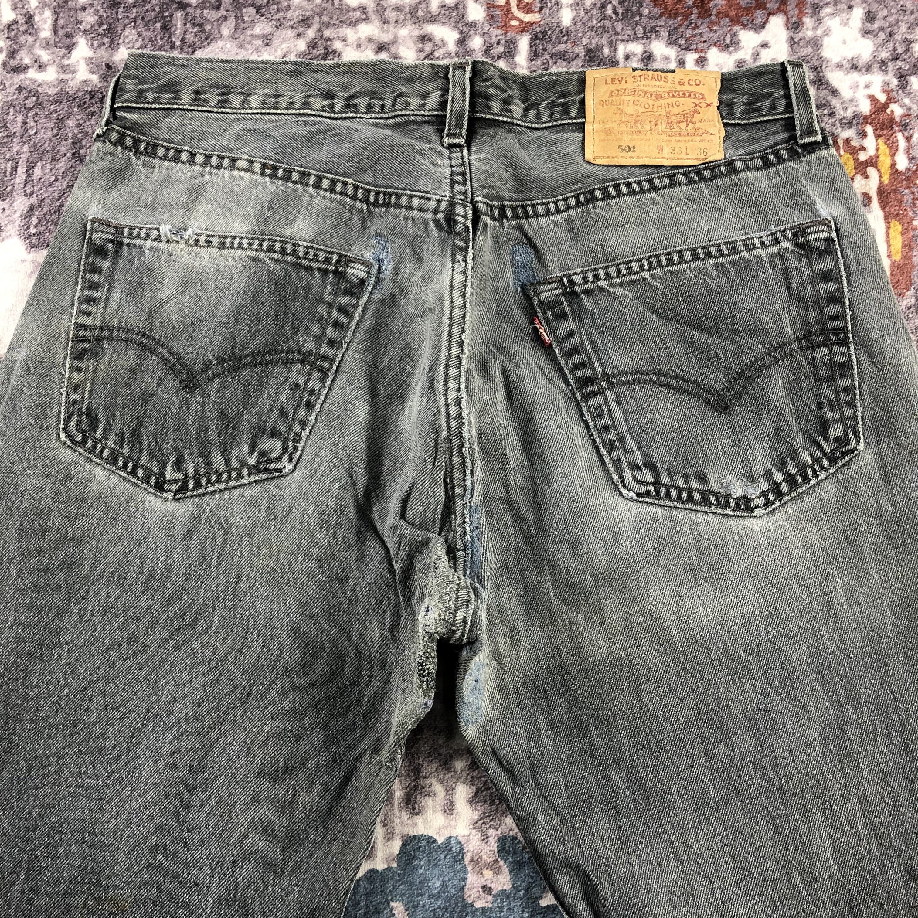 Levi's Vintage Faded Black Levis 501 Jeans-JM3040 Size US 32 / EU 48 - 5 Thumbnail
