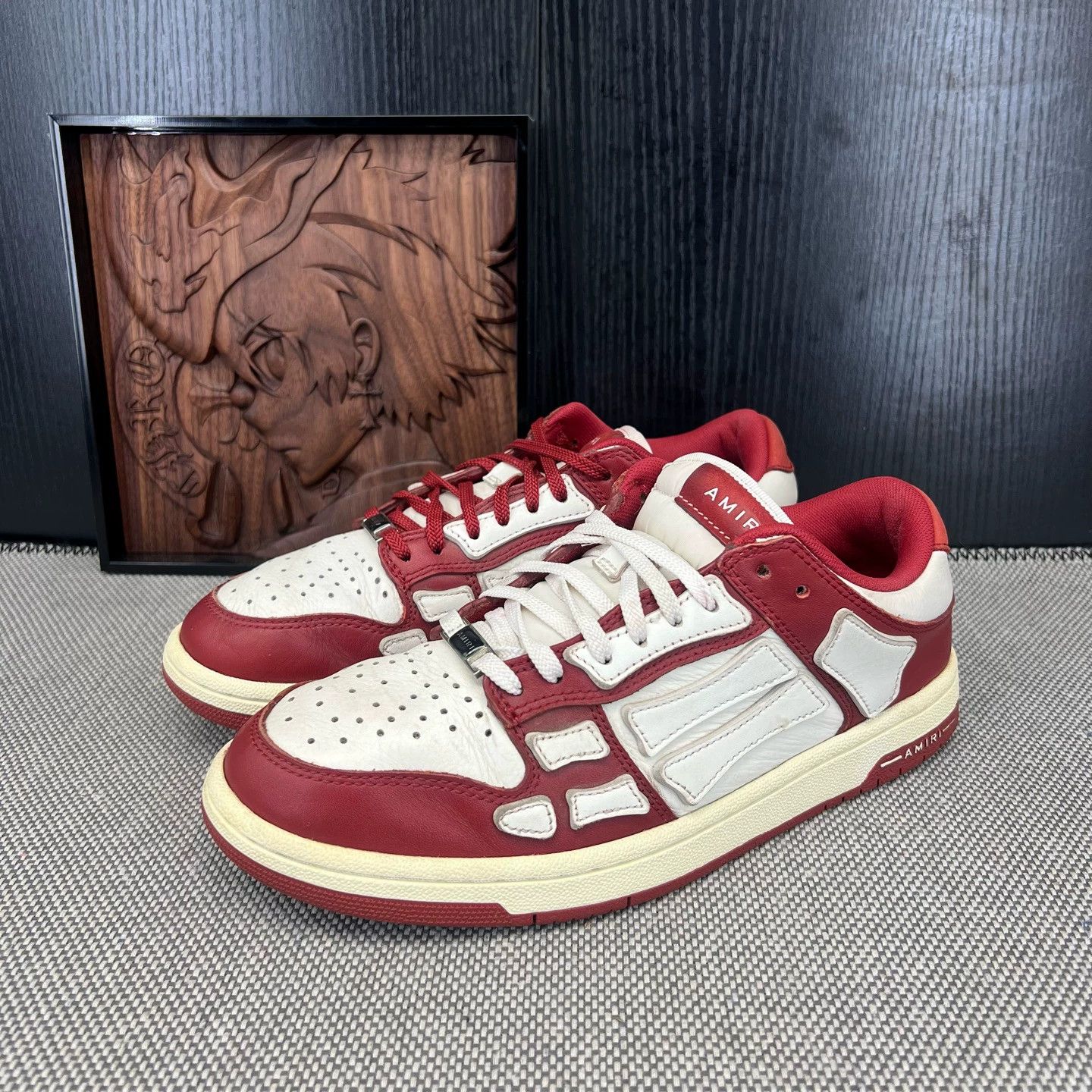 Amiri Amiri Bone Runner Sneakers White Red Size 41 Used Size US 7.5 / EU 40-41 - 1 Thumbnail