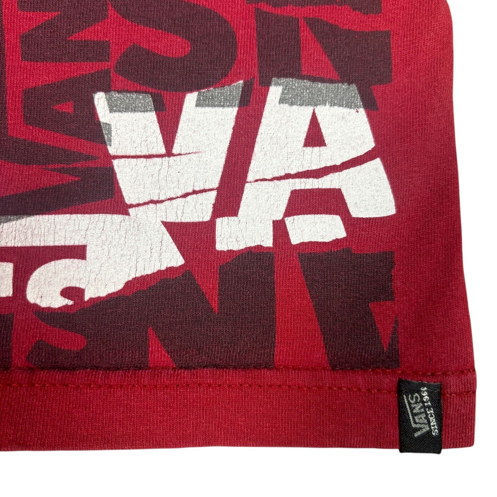 Vans y2k 2000s Vans red tshirt womens Medium emo grunge skater Size M / US 6-8 / IT 42-44 - 4 Thumbnail
