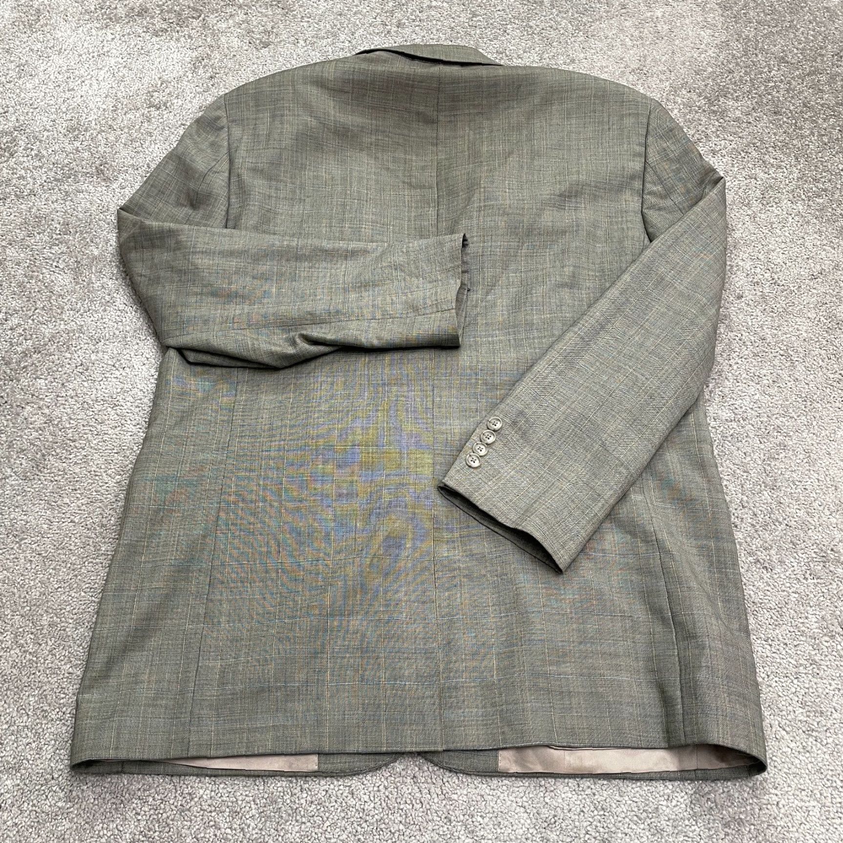 Vintage Haspel Men’s Blazer 42R Gray Plaid Silk Regular Fit Single Vented Professional Size 42R - 2 Thumbnail