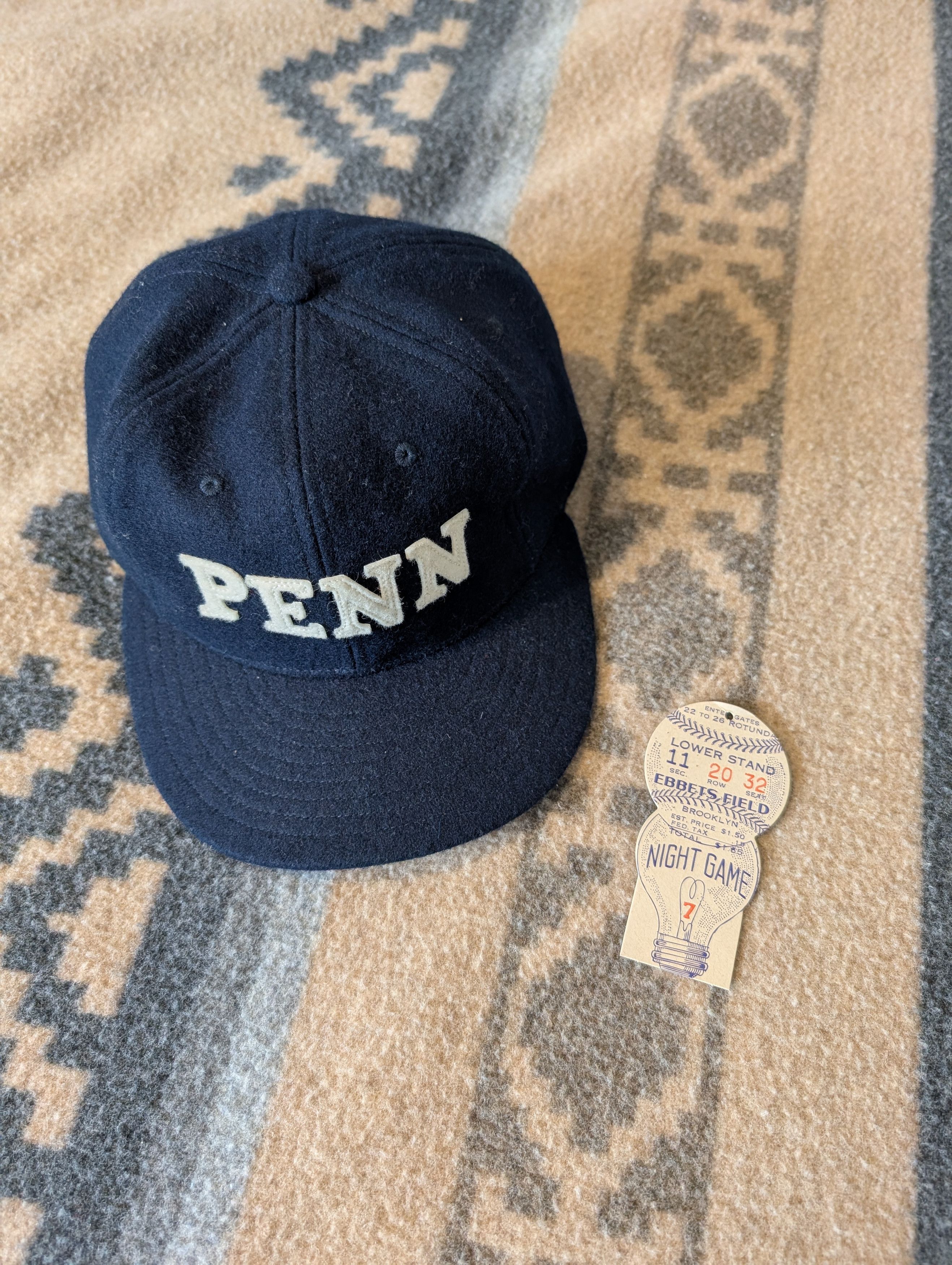 Ebbets Field Flannels × Stussy Stussy Ebbets Strapback Wool Hat