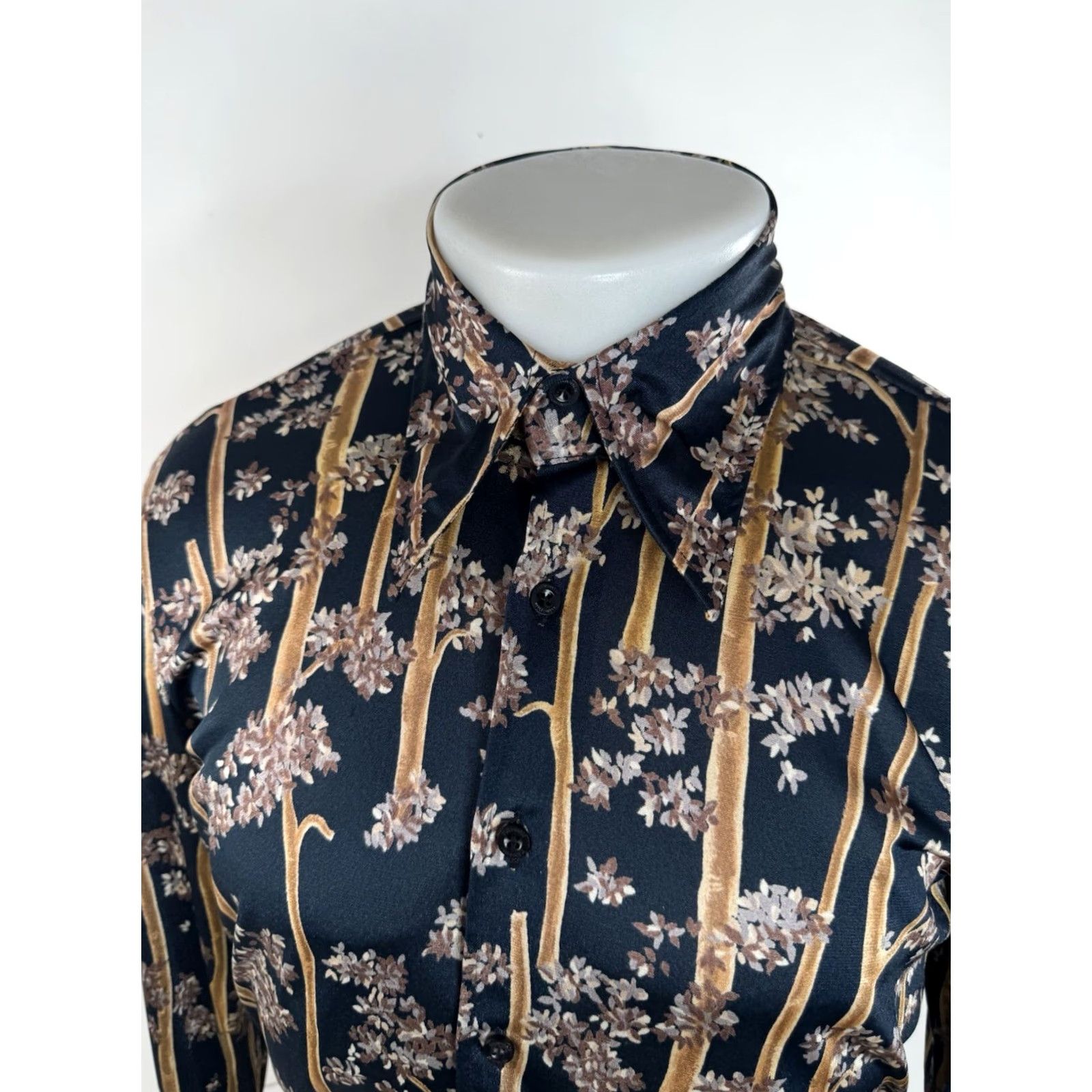 Vintage NIK NIK Italy Floral 60s 70s Vintage Disco Collar Mens S/M Shirt Size US M / EU 48-50 / 2 - 3 Thumbnail