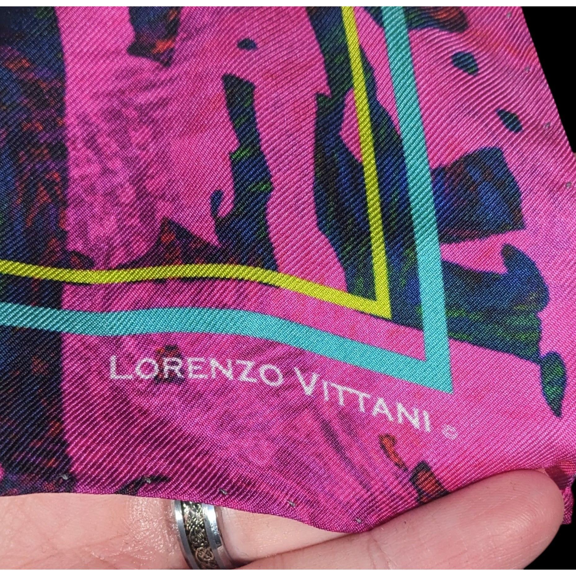 Other Lorenzo Vittani Bright Rainbow Abstract Square Scarf Size ONE SIZE - 4 Thumbnail