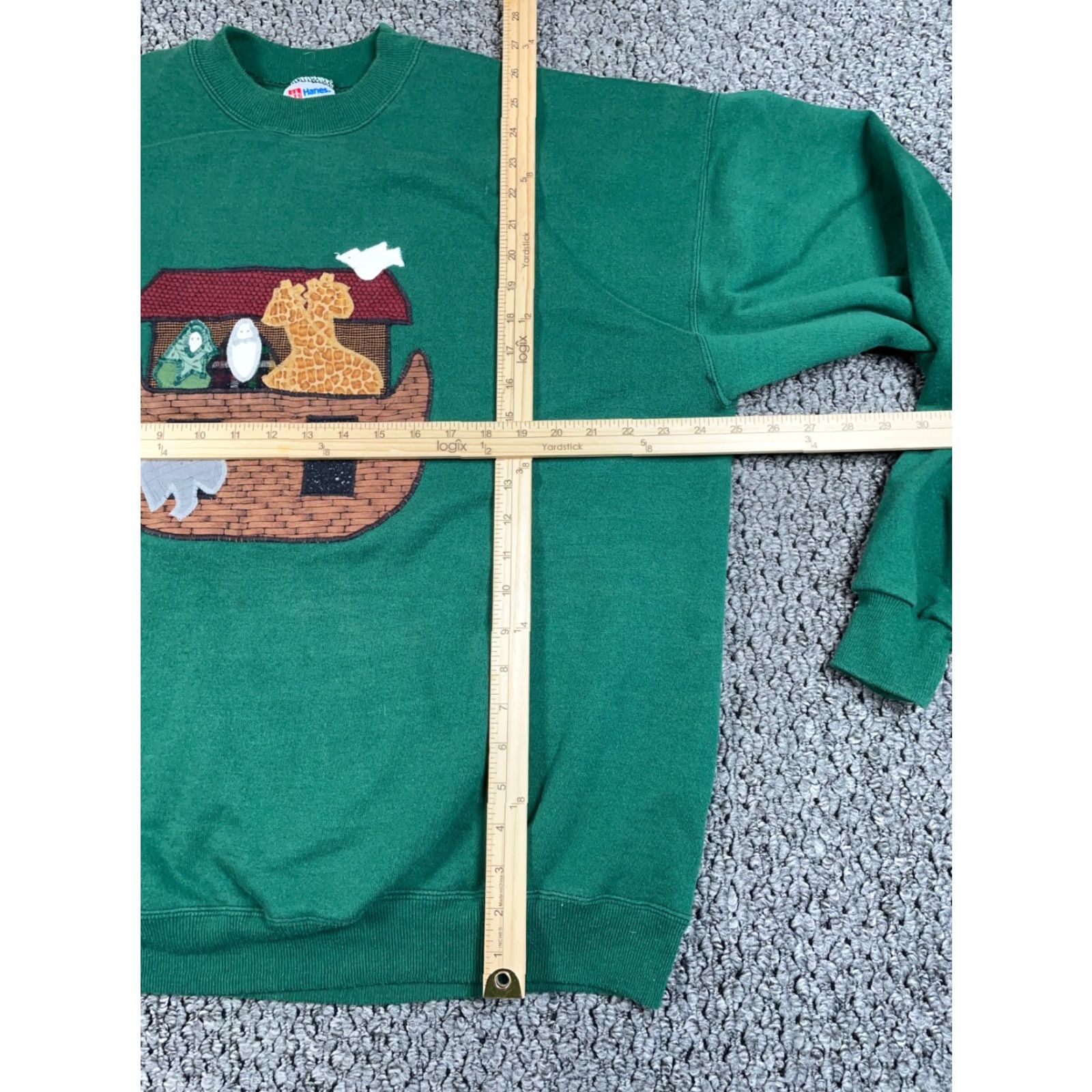Hanes VINTAGE Hanes Sweatshirt Graphic Print Green 2XL Crew Neck Heavyweight Cotton-Polyester Fall Winter Mens Mens 90s Retro Size US XXL / EU 58 / 5 - 6 Thumbnail