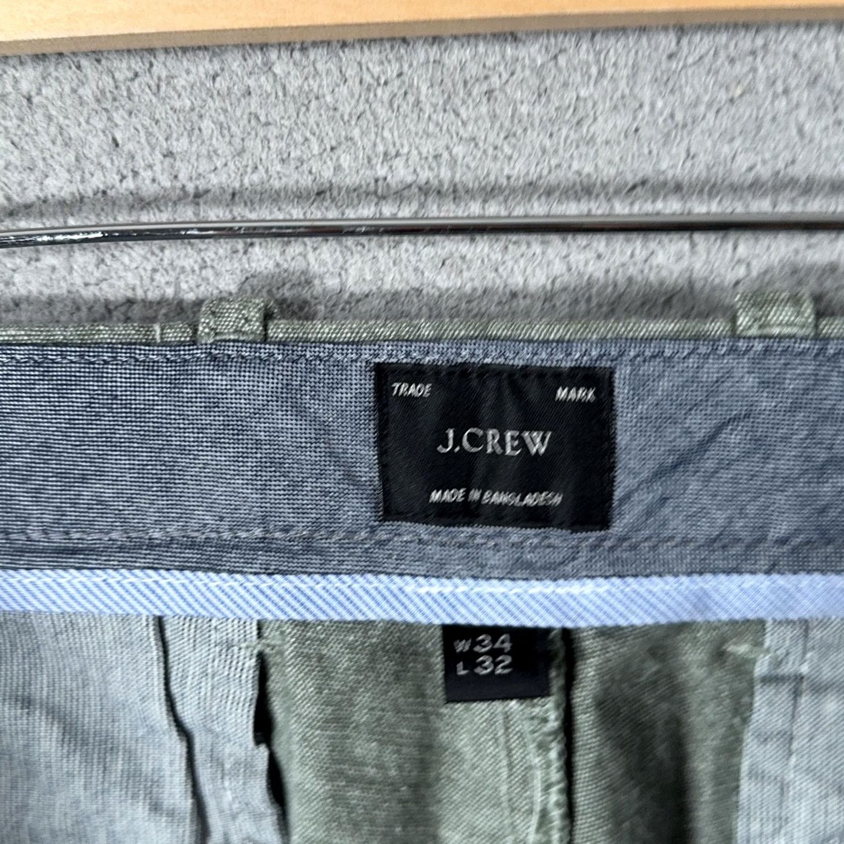 J.Crew J.CREW Chino Pants Mens Green Slim Stretch Twill 34x32 Size US 34 / EU 50 - 3 Thumbnail