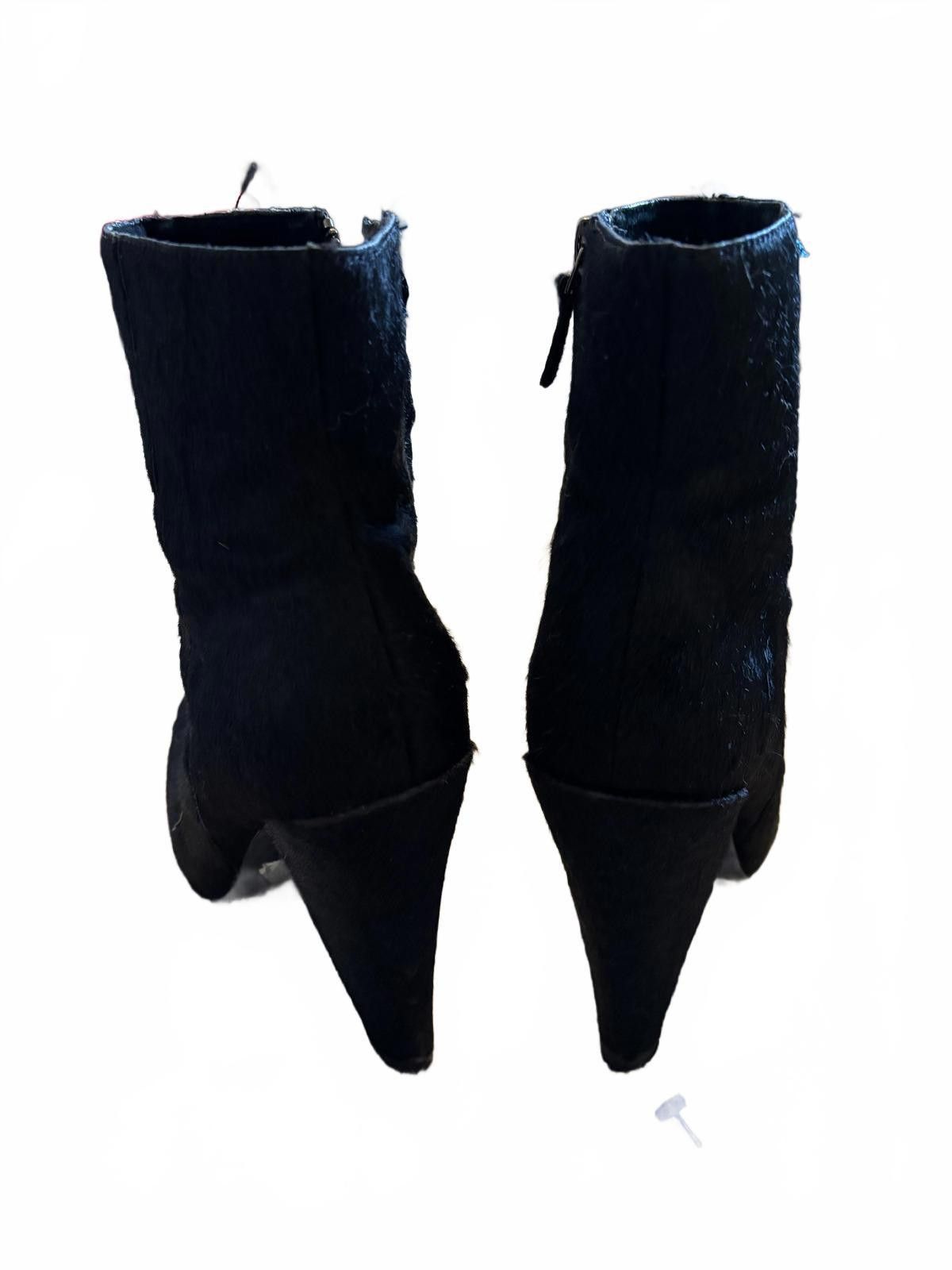 Theory Theory Debra Ponyhair Black Women's Heeled Boots sz 39 Size US 8.5 / IT 38.5 - 8 Thumbnail