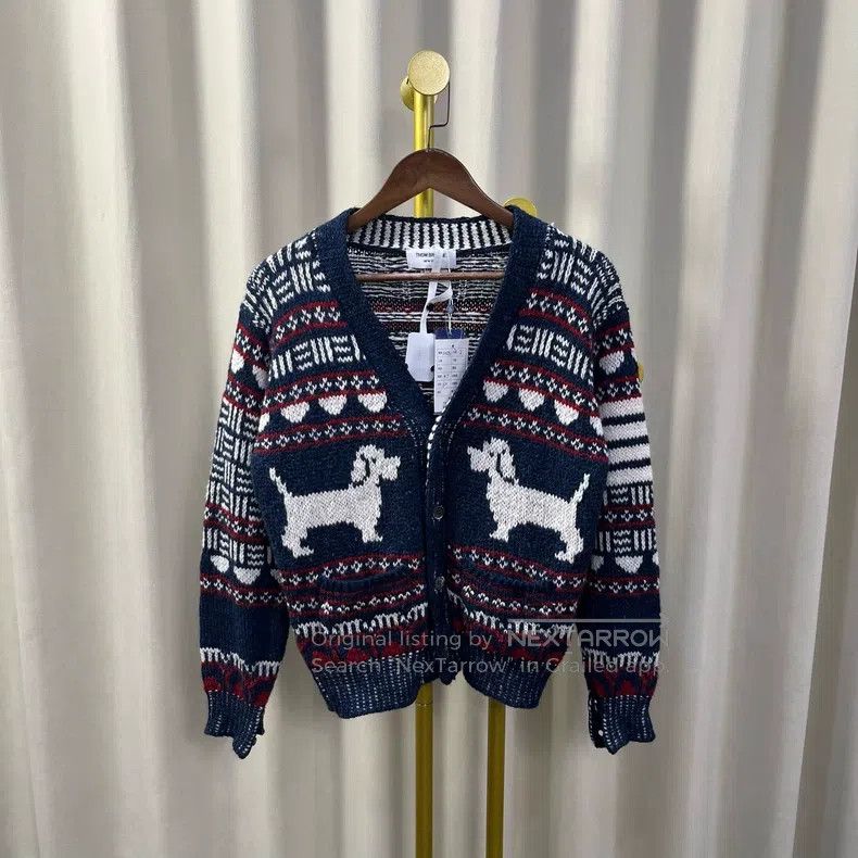 Thom Browne Thom Browne Fair Isle Dog Cardigan Size US M / EU 48-50 / 2 - 1 Thumbnail