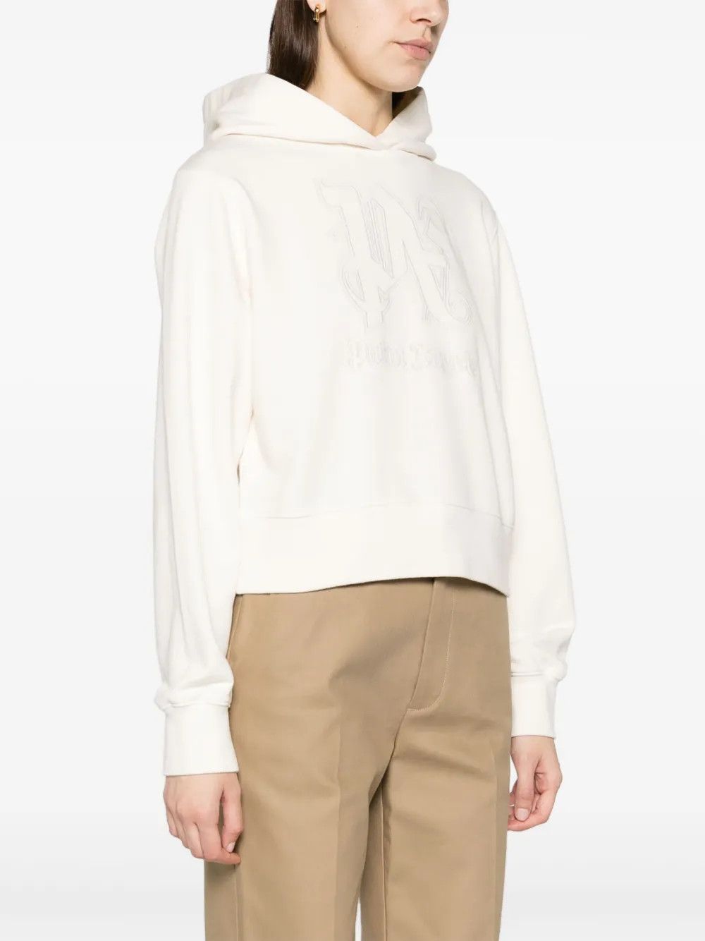 Palm Angels o1y1125 Hoodie in Ivory Size M / US 6-8 / IT 42-44 - 2 Thumbnail